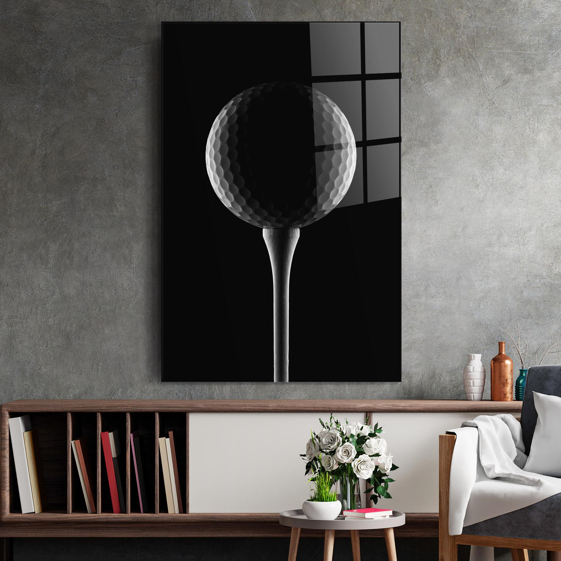 Üvegkép Golf Ball Black mockup 2