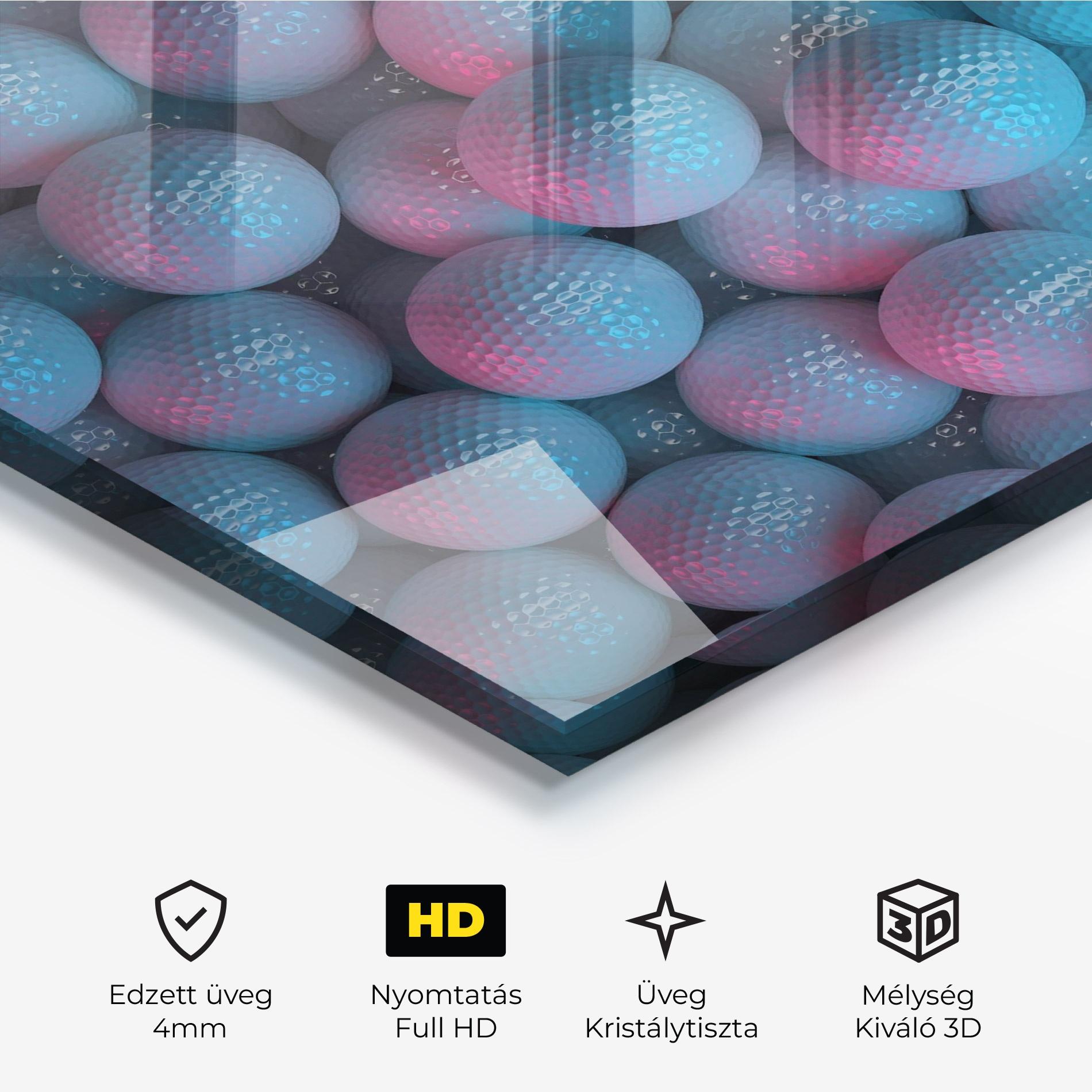 Üvegkép Blue Light Golf Ball mockup 3
