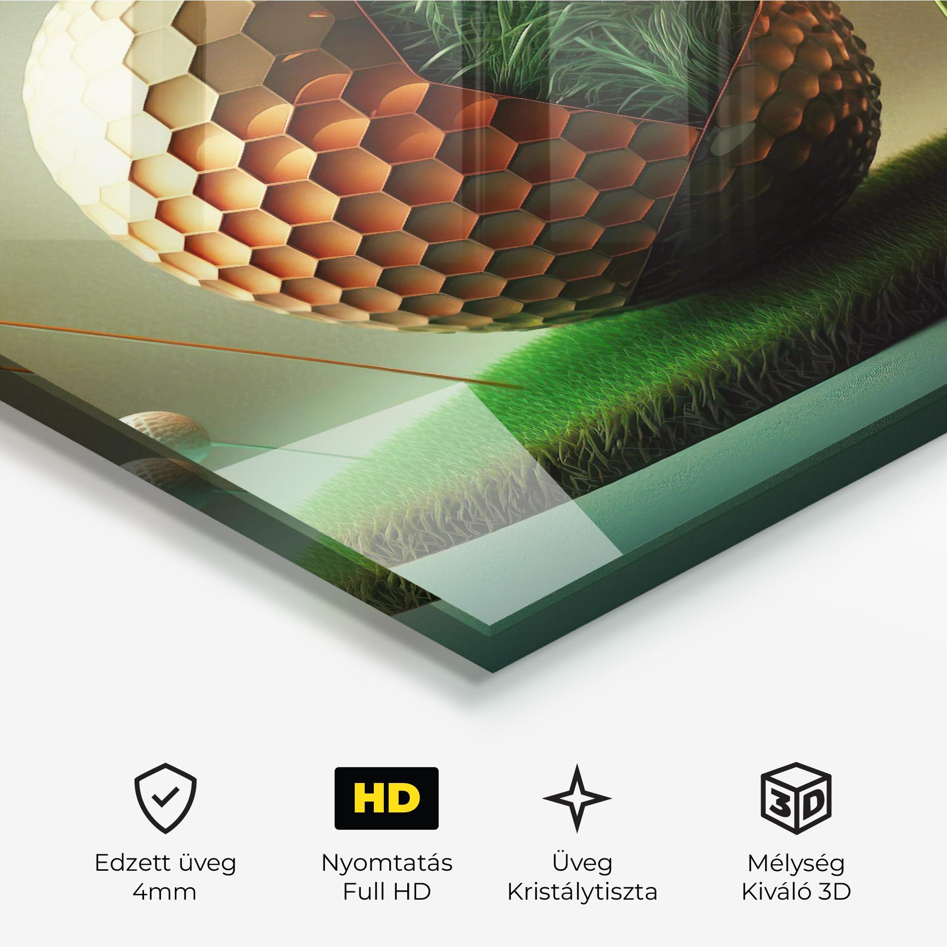 Üvegkép Golf Ball 3d Style mockup 3