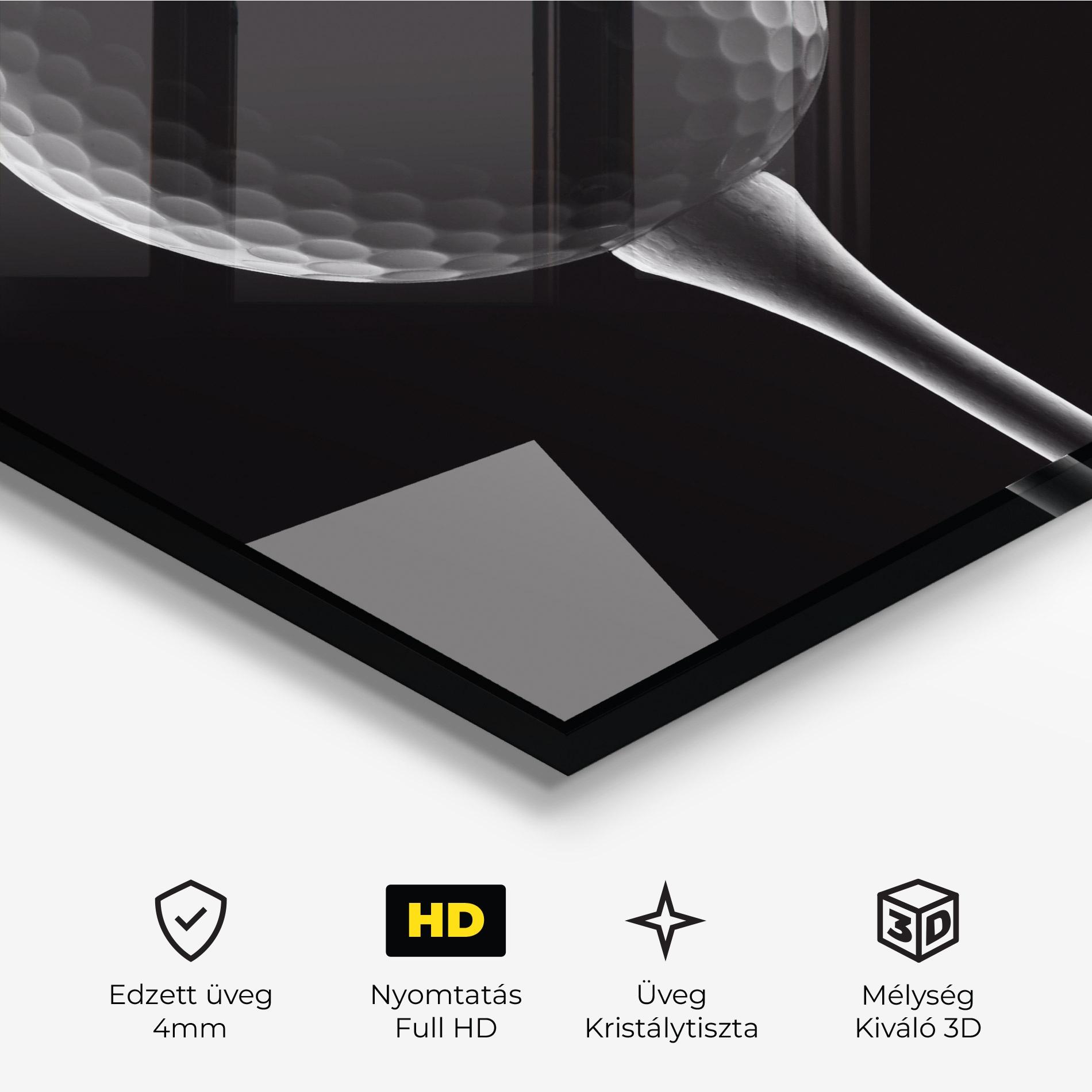 Üvegkép Golf Ball Black mockup 3