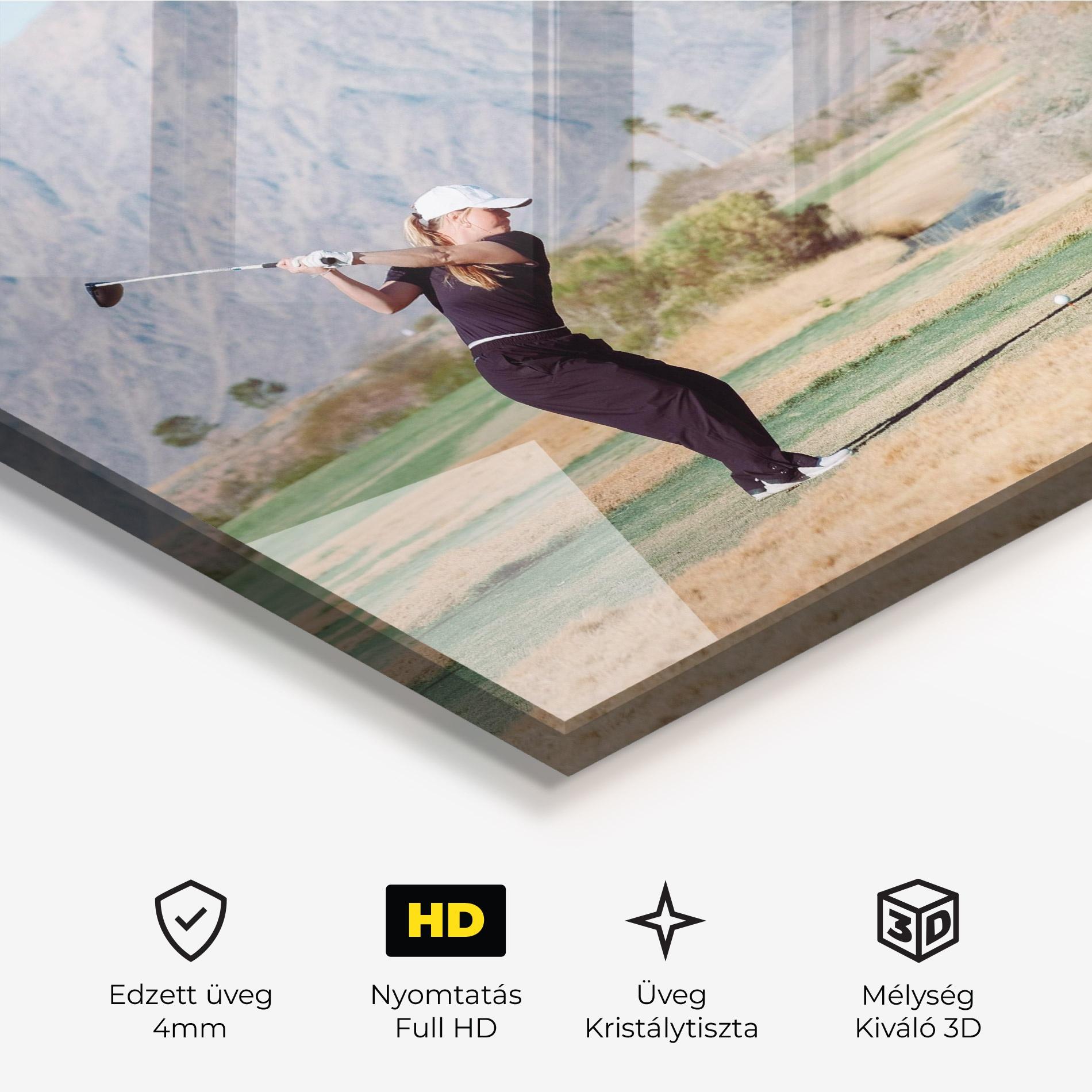 Üvegkép Golf Player Woman mockup 3