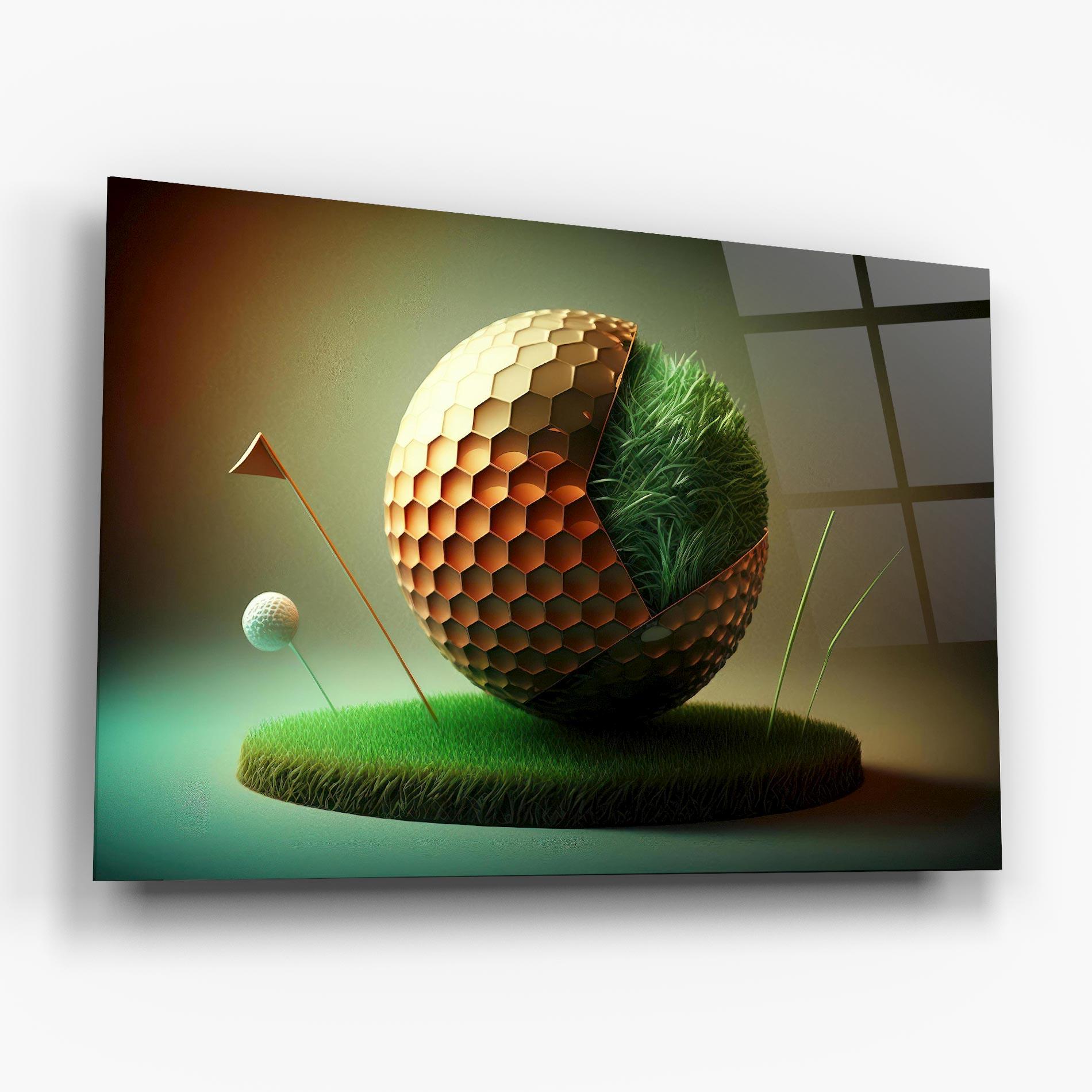 Üvegkép Golf Ball 3d Style mockup 6