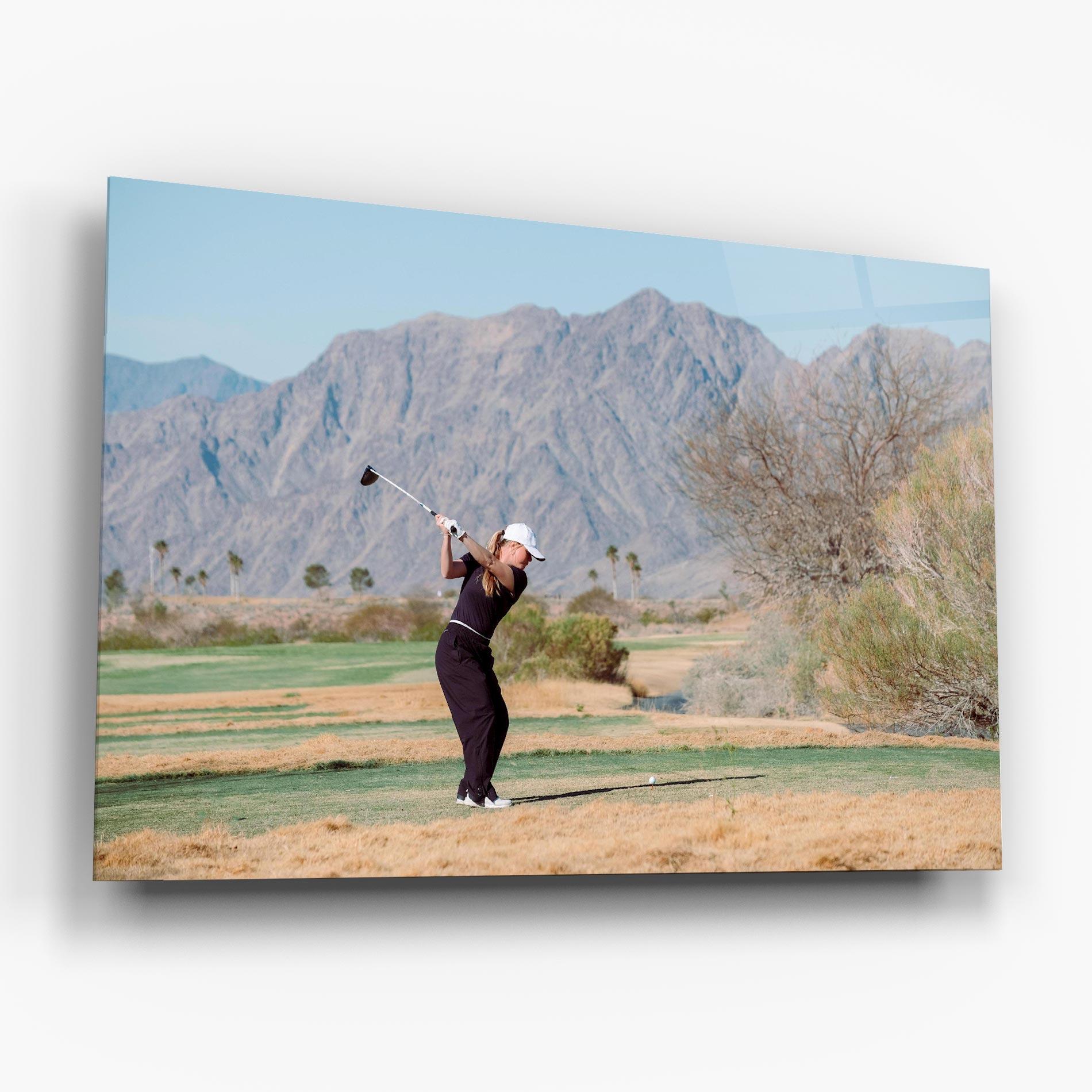 Üvegkép Golf Player Woman mockup 6