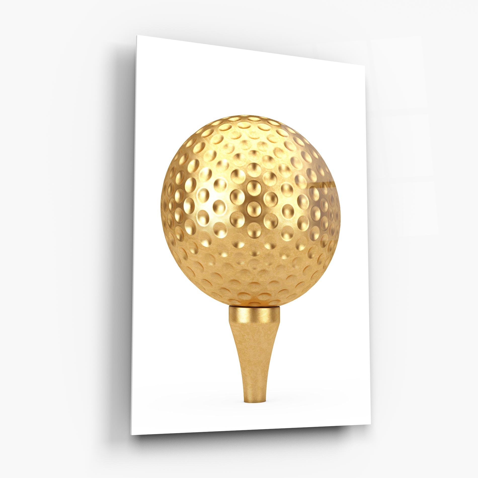 Üvegkép Golden Golf Ball mockup 6