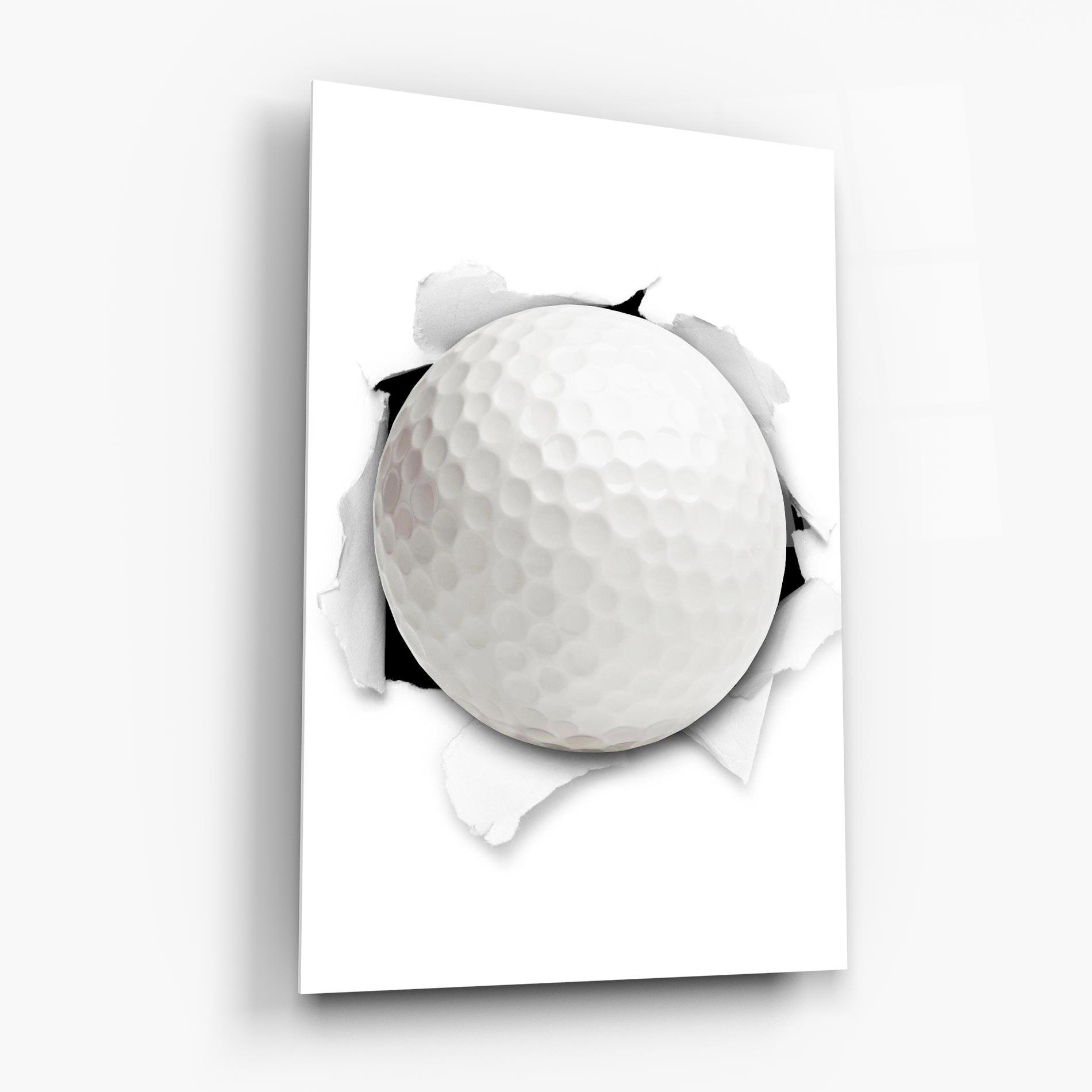 Üvegkép Golf Ball Bursting Hole mockup 6