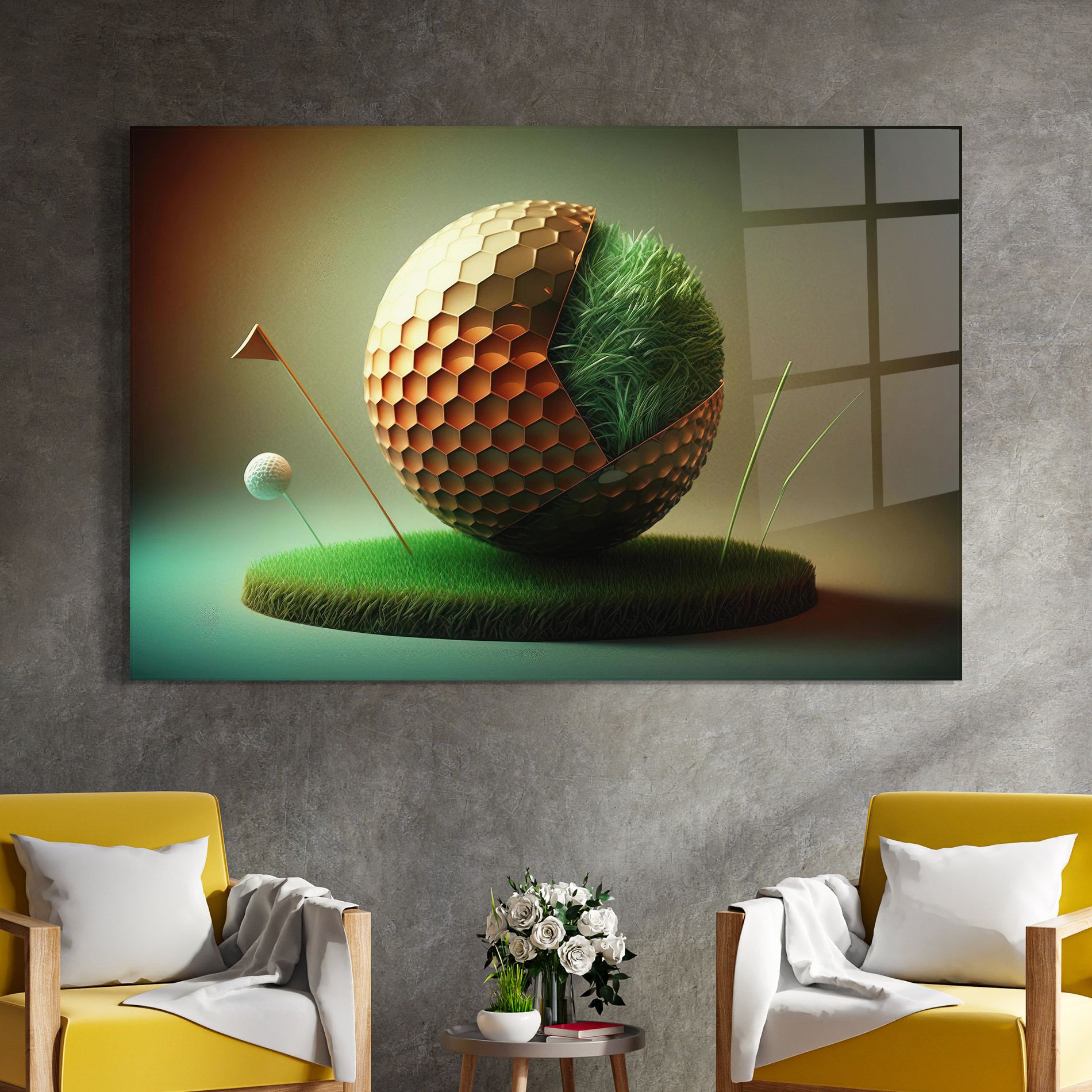 Golf Ball 3d Style mockup 4
