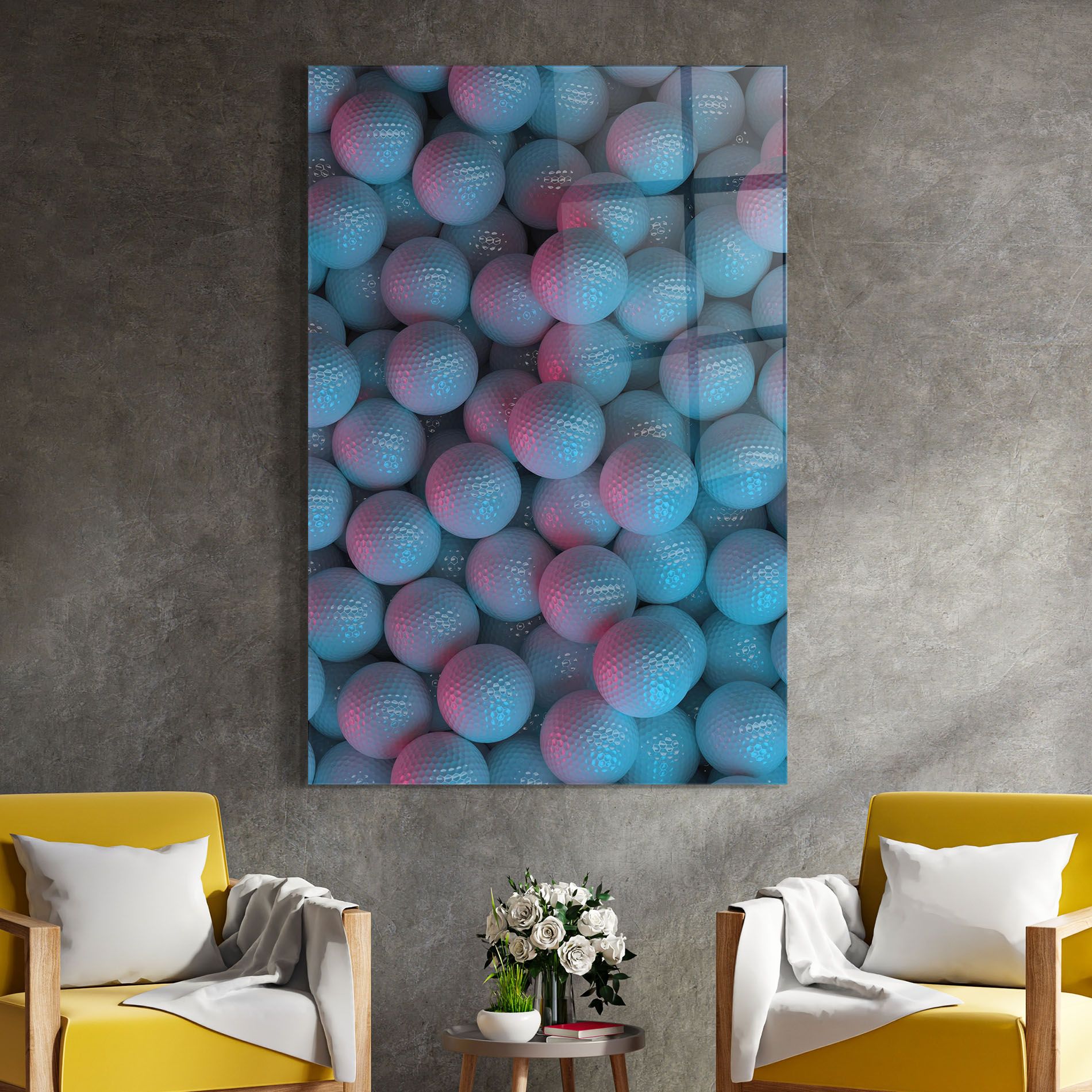 Blue Light Golf Ball mockup 4