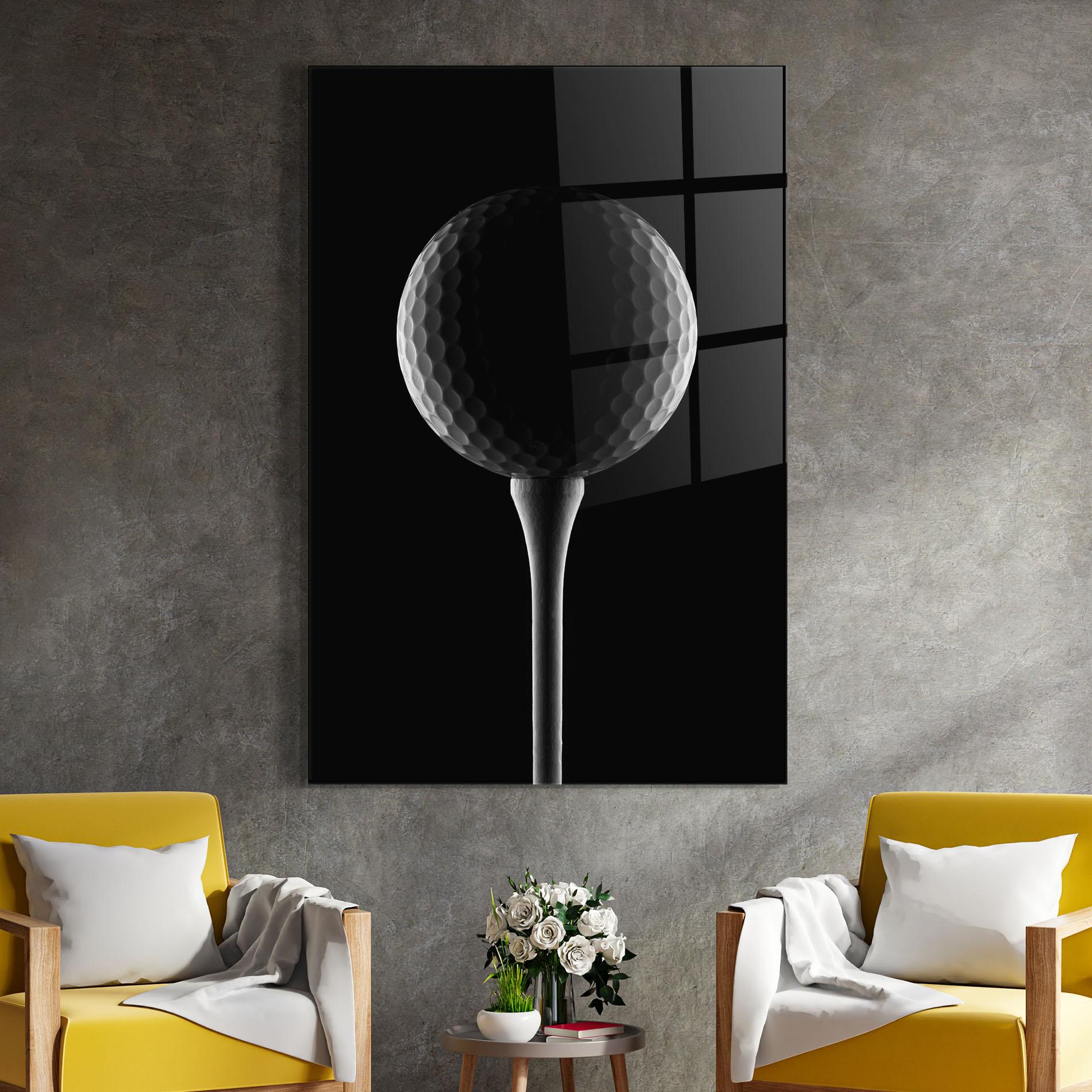 Üvegkép Golf Ball Black mockup 4