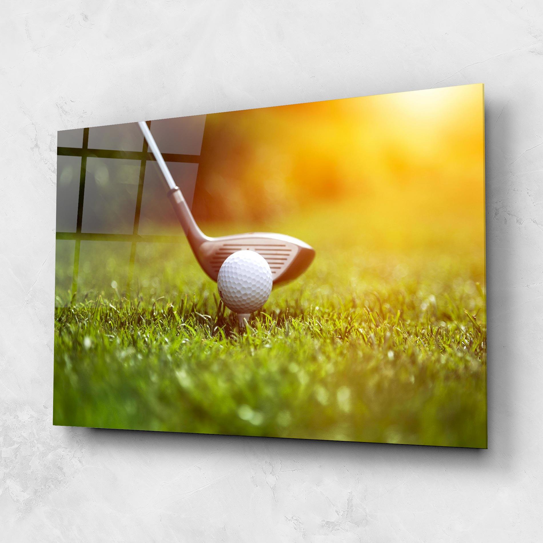 Üvegkép Close Up Golf Ball mockup 1
