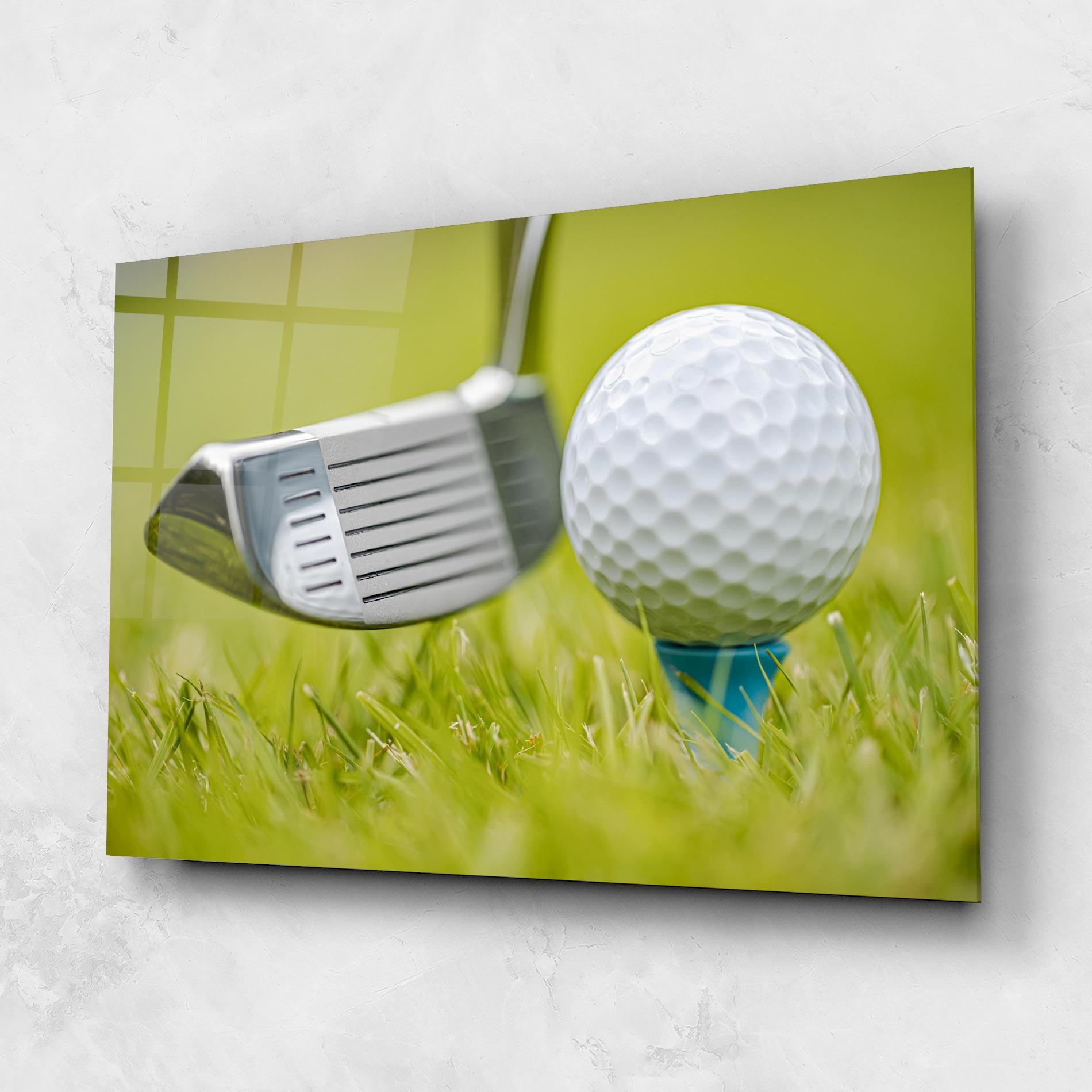 Üvegkép Golf Ball Grass mockup 1