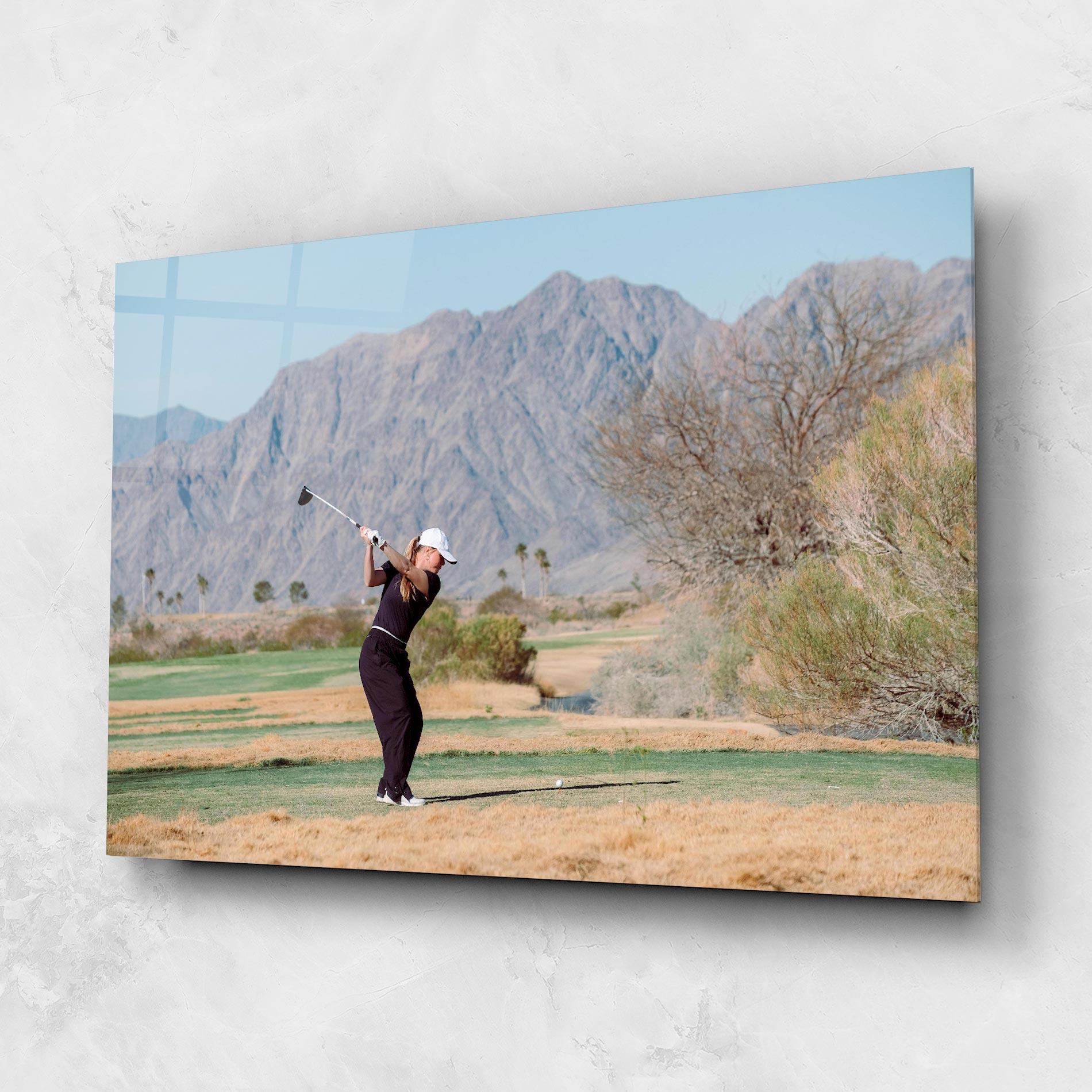 Üvegkép Golf Player Woman mockup 1