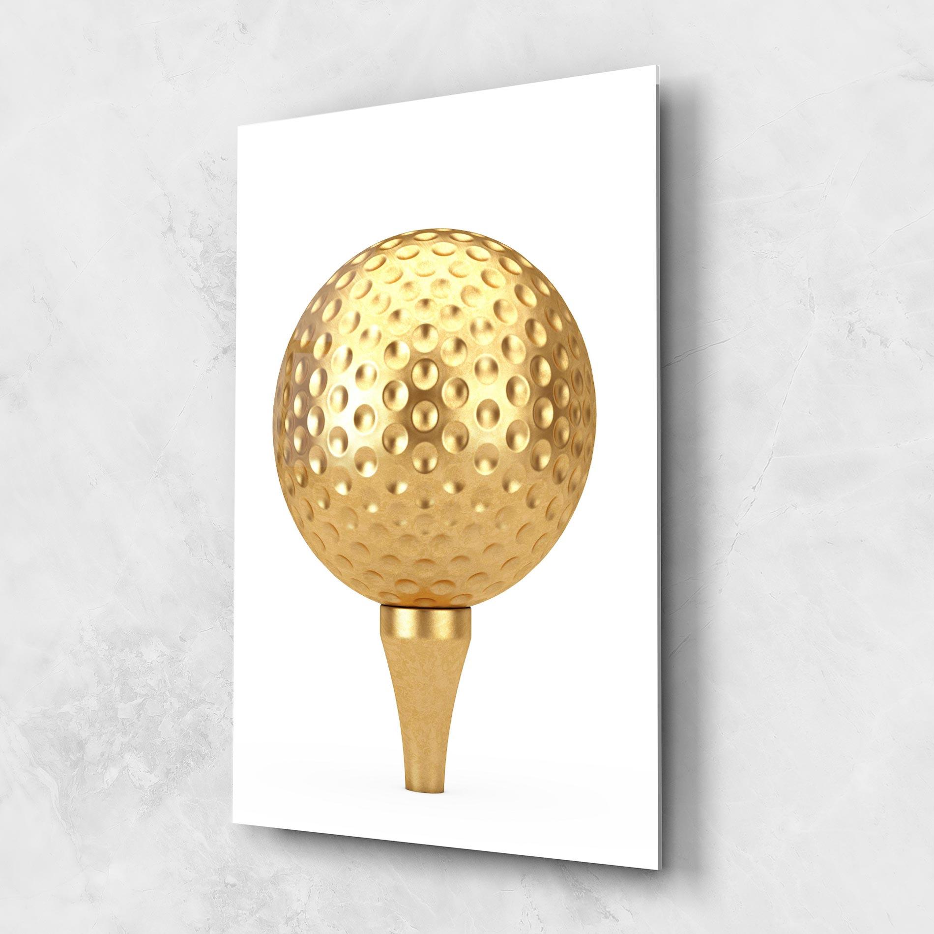 Üvegkép Golden Golf Ball mockup 1