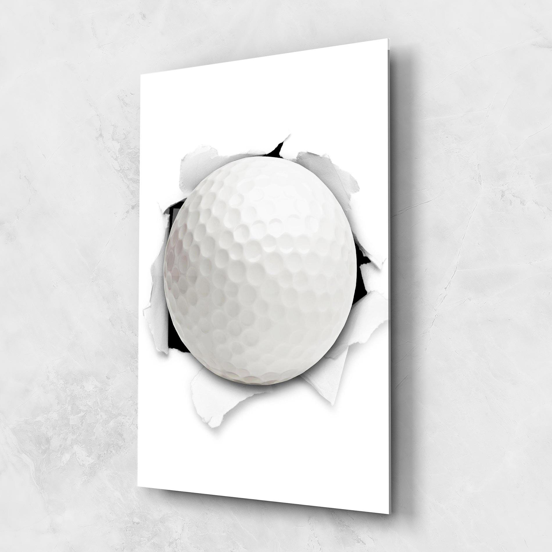 Üvegkép Golf Ball Bursting Hole mockup 1