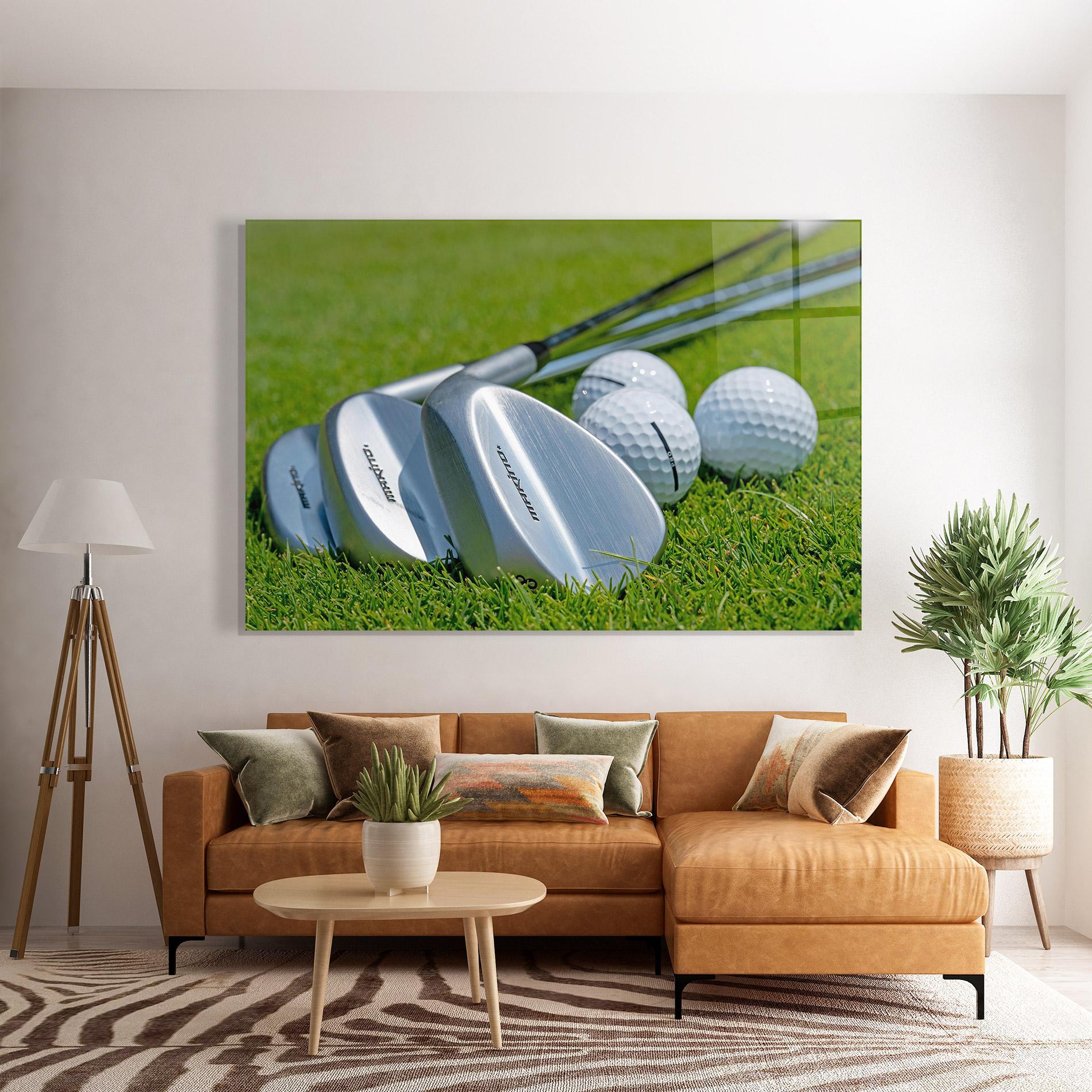 Üvegkép Golf Club On Grass mockup 7