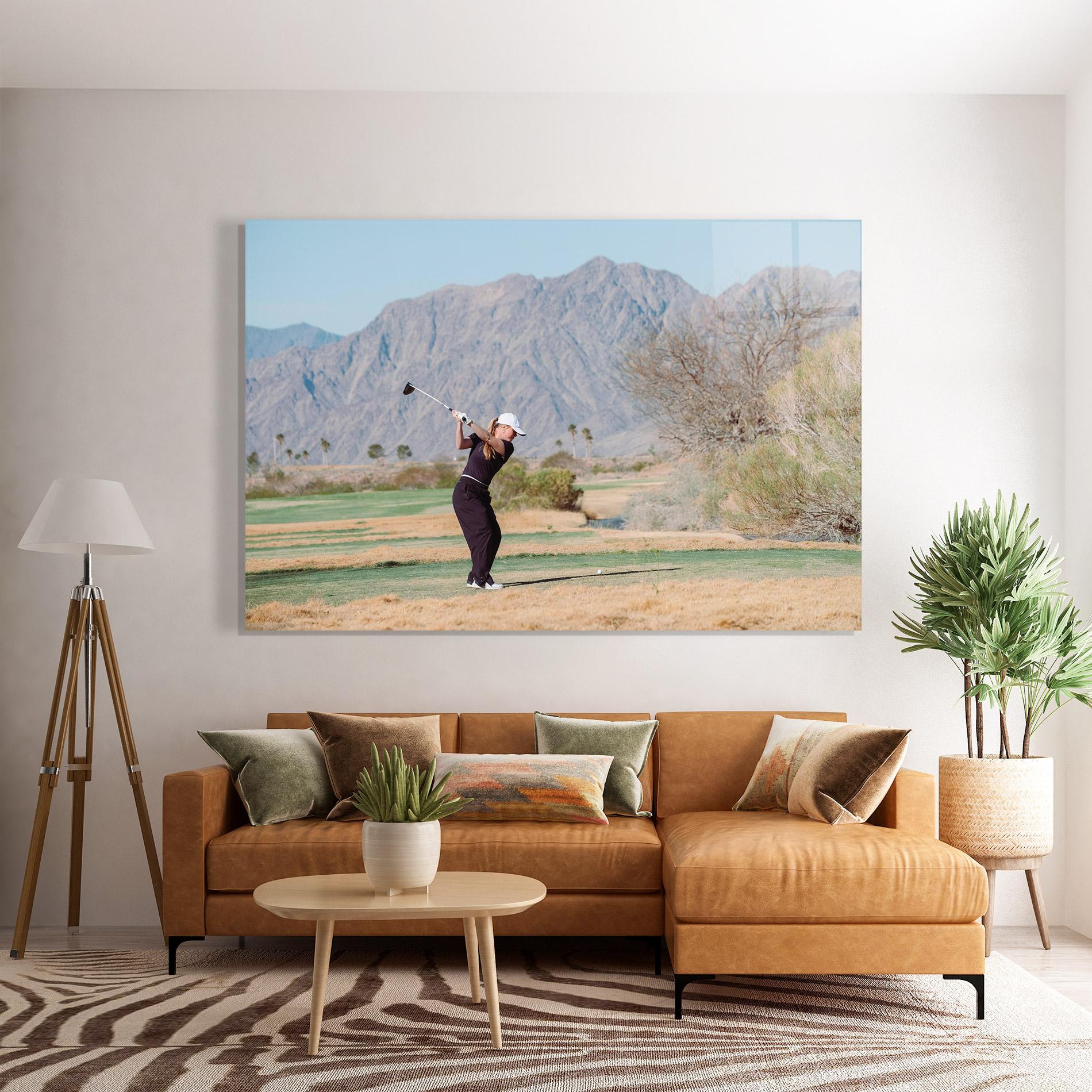 Üvegkép Golf Player Woman mockup 7