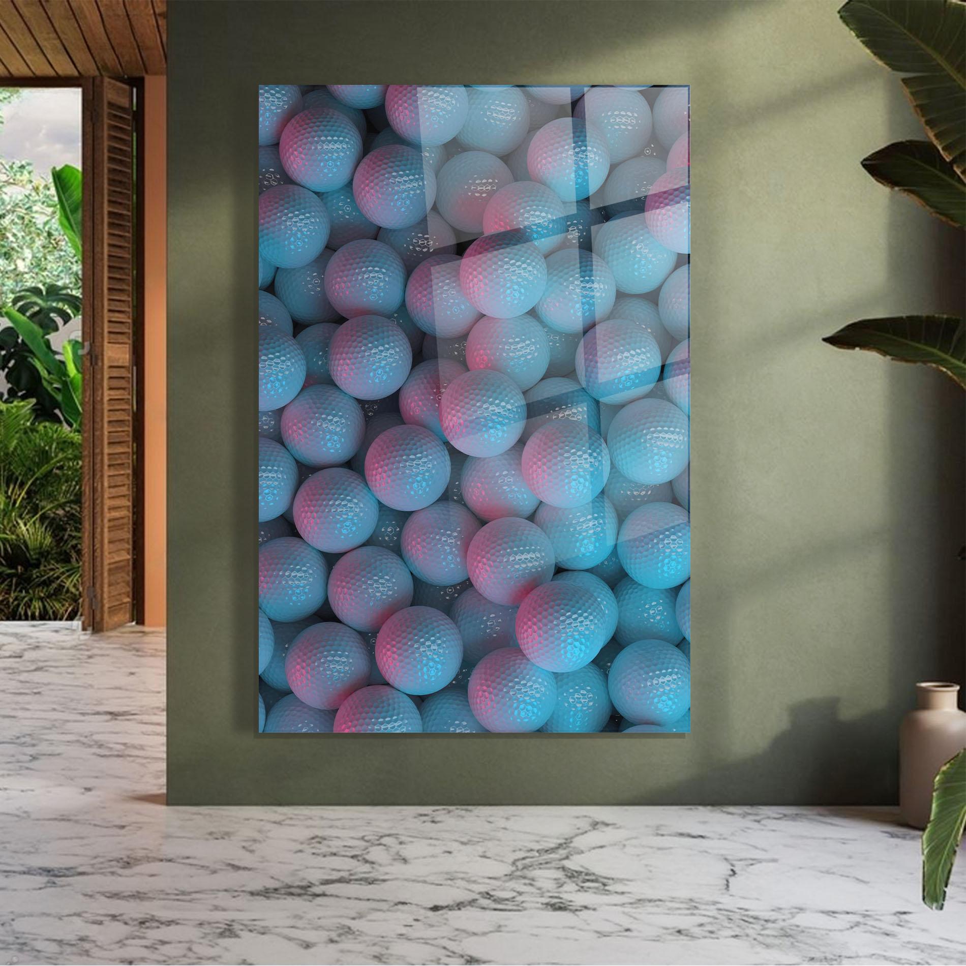 Üvegkép Blue Light Golf Ball mockup 7