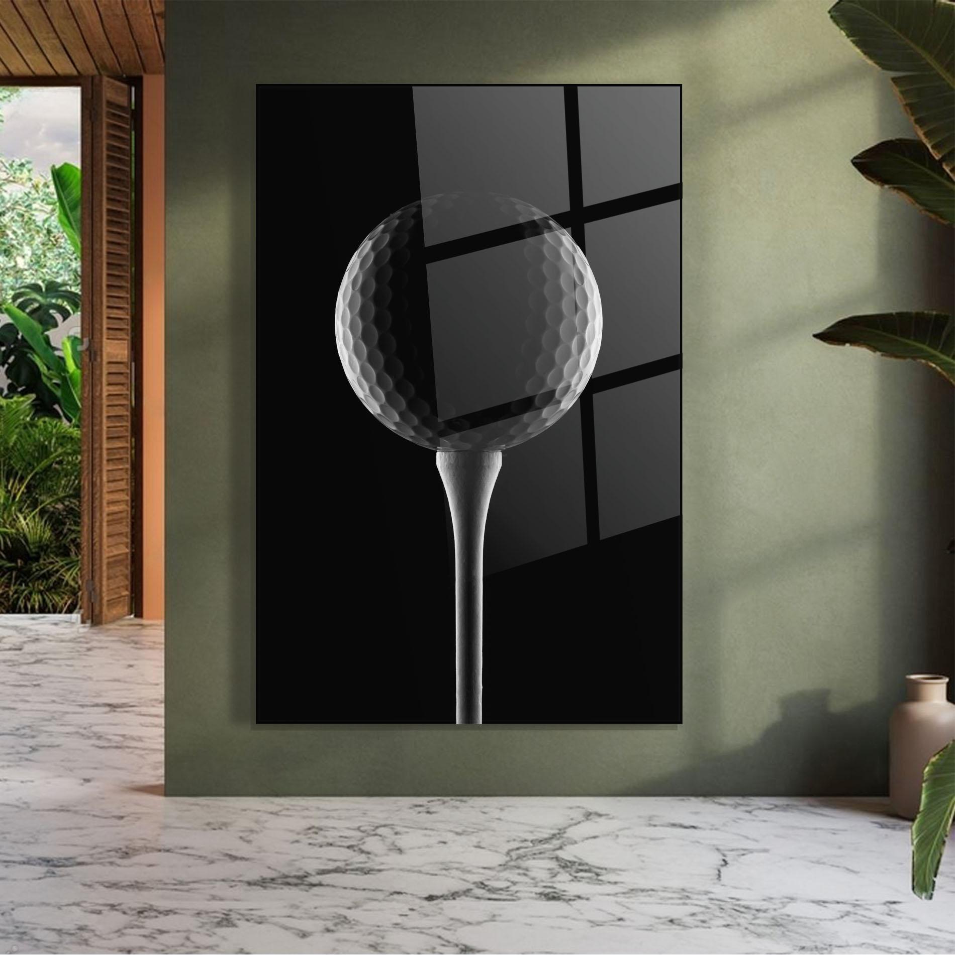Üvegkép Golf Ball Black mockup 7