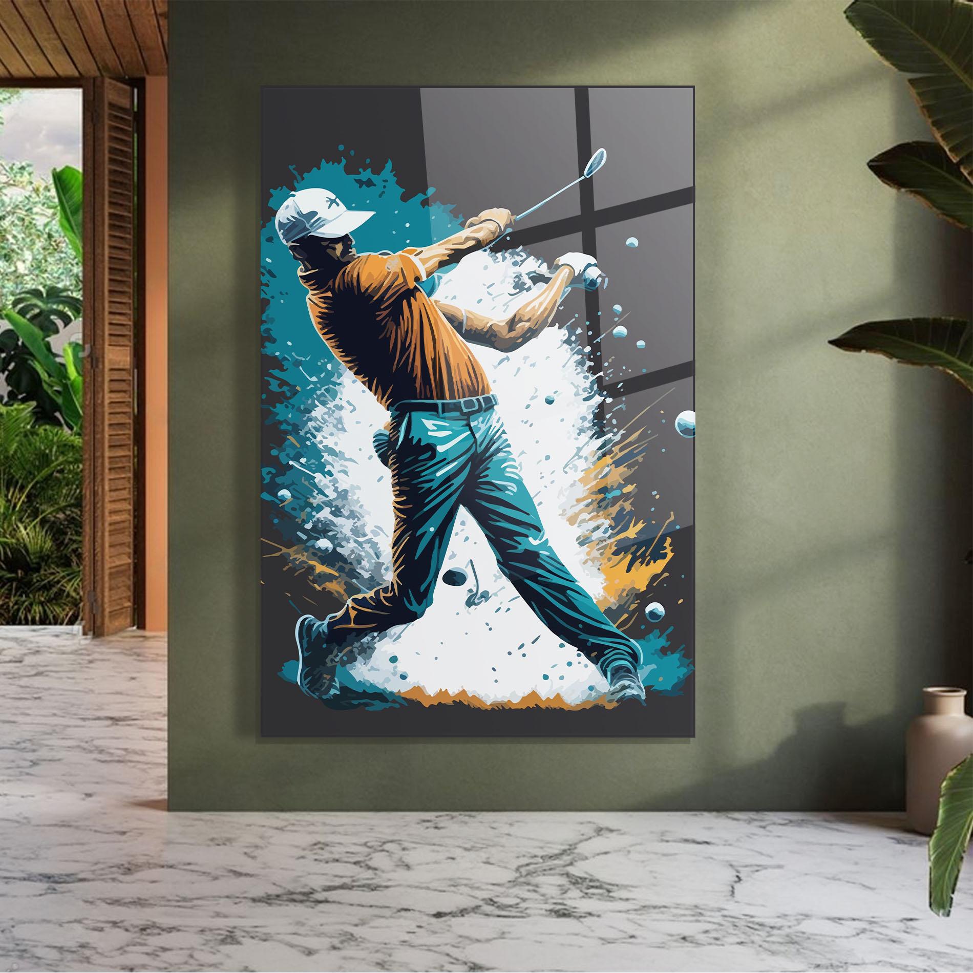 Üvegkép Golf On Grey mockup 7