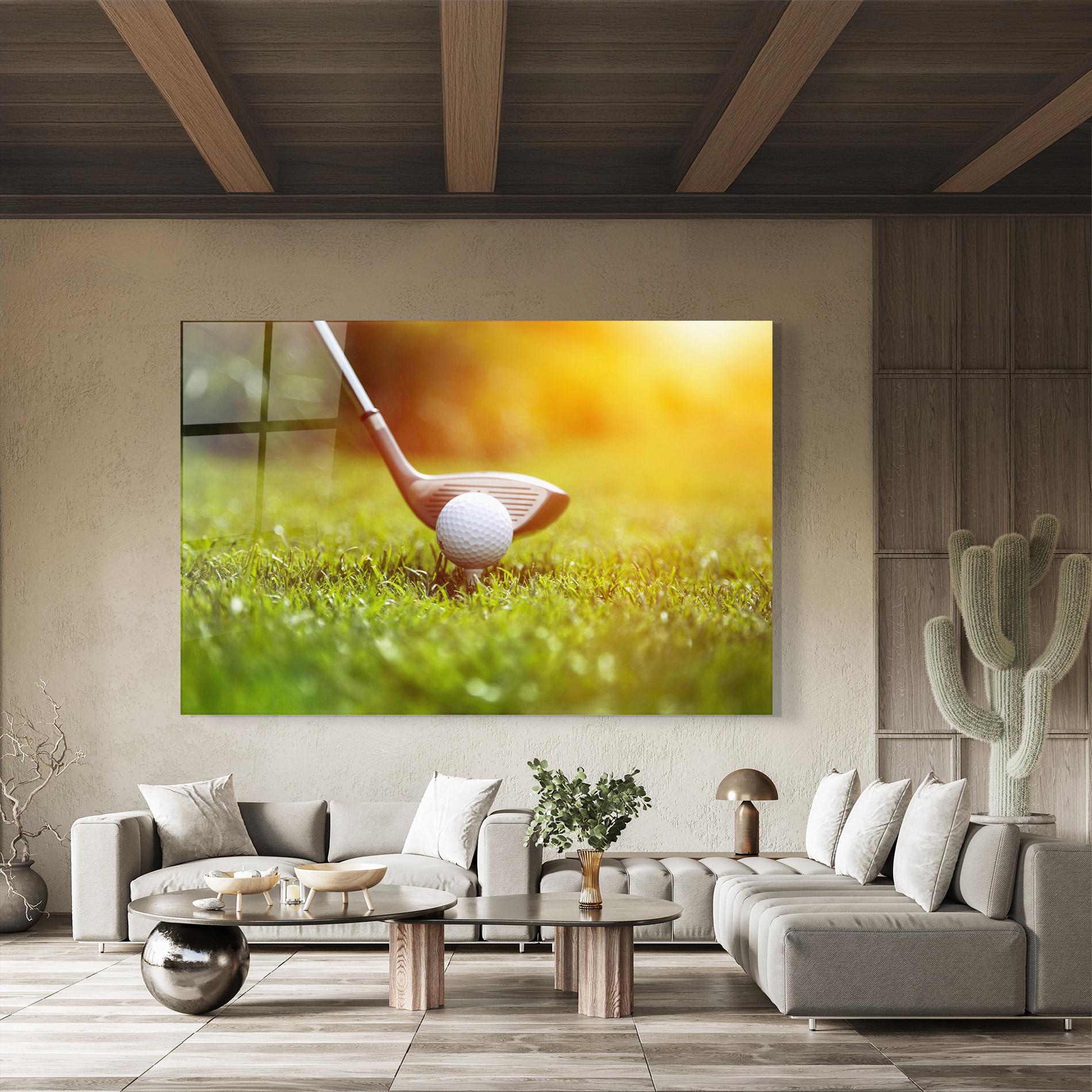 Üvegkép Close Up Golf Ball mockup 8