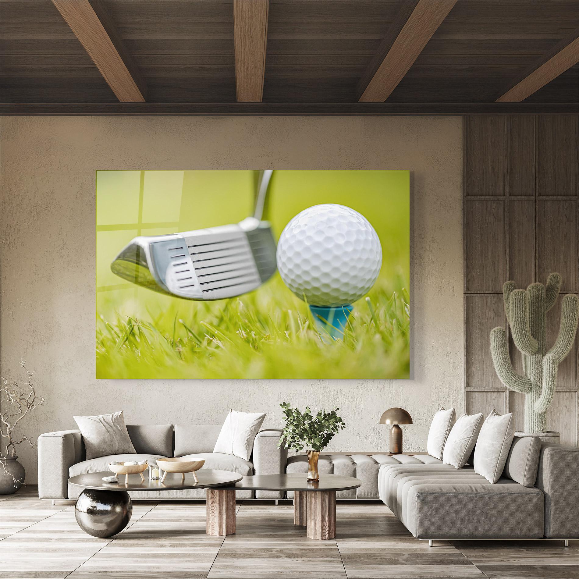 Üvegkép Golf Ball Grass mockup 8