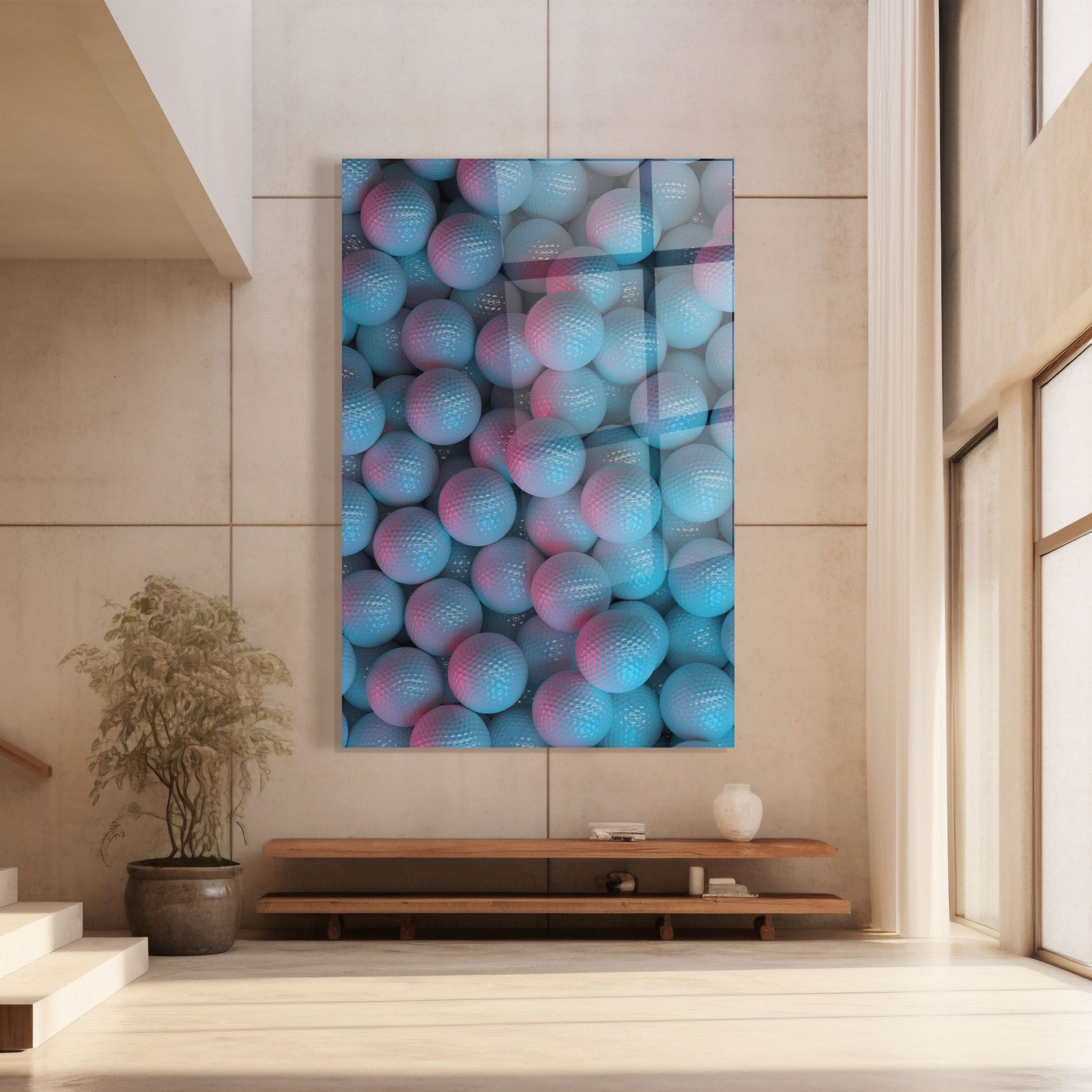 Blue Light Golf Ball mockup 8