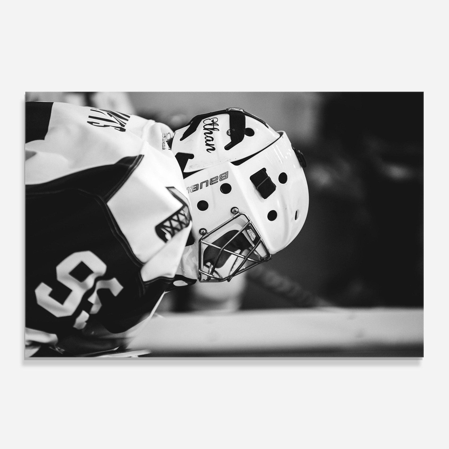 Üvegkép Black White Hockey mockup 0
