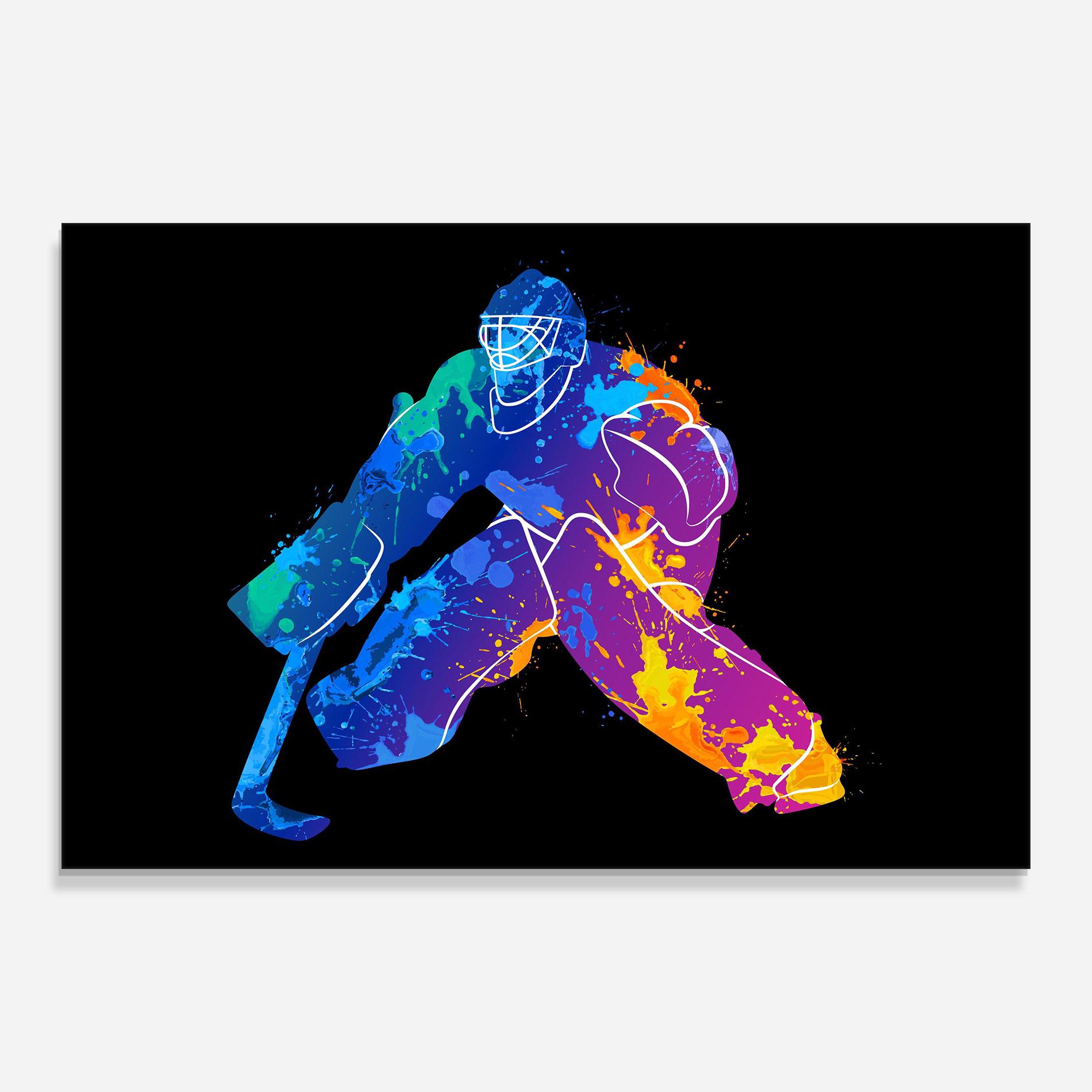 Üvegkép Blue Purple Hockey mockup 0