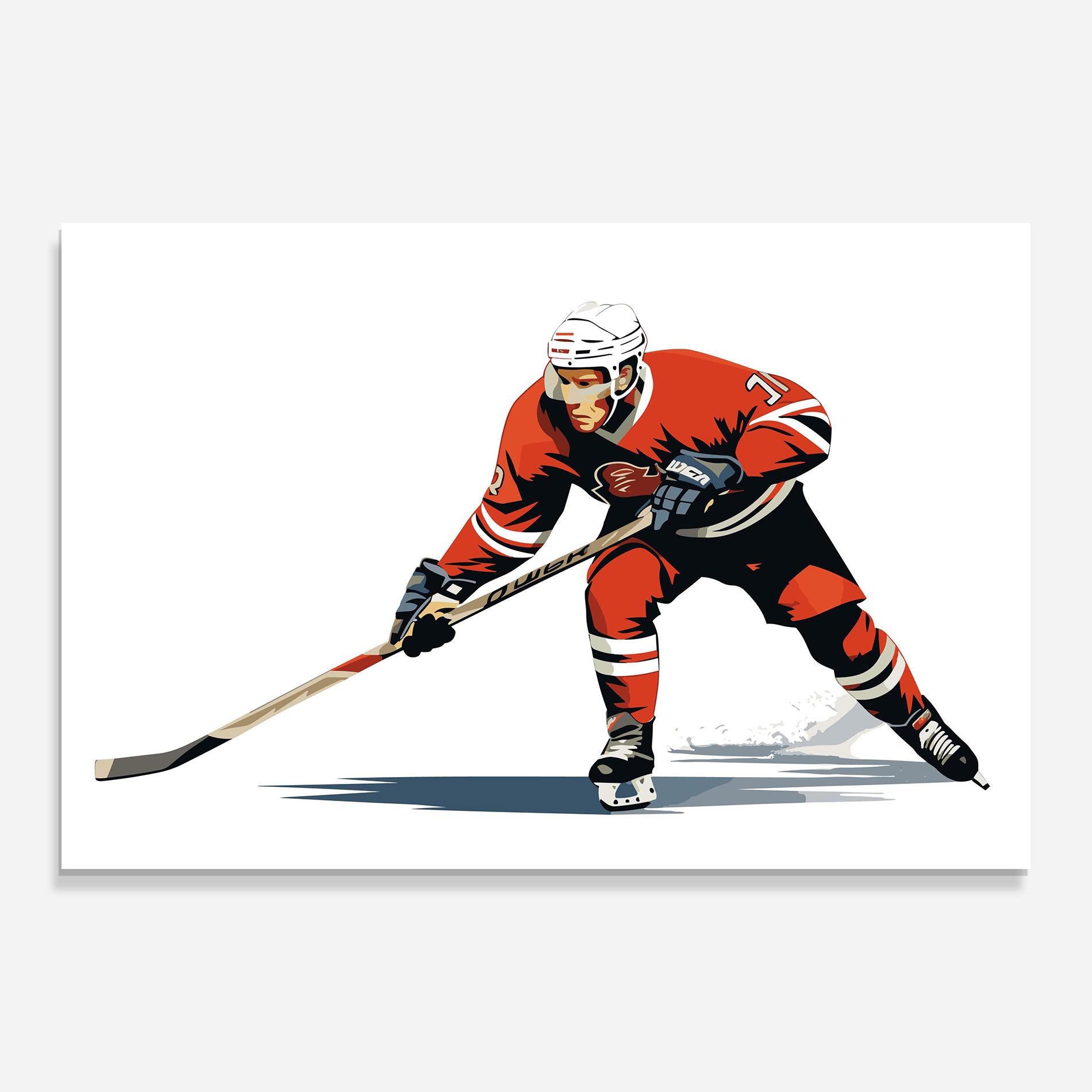 Üvegkép Hockey Orange Player mockup 0
