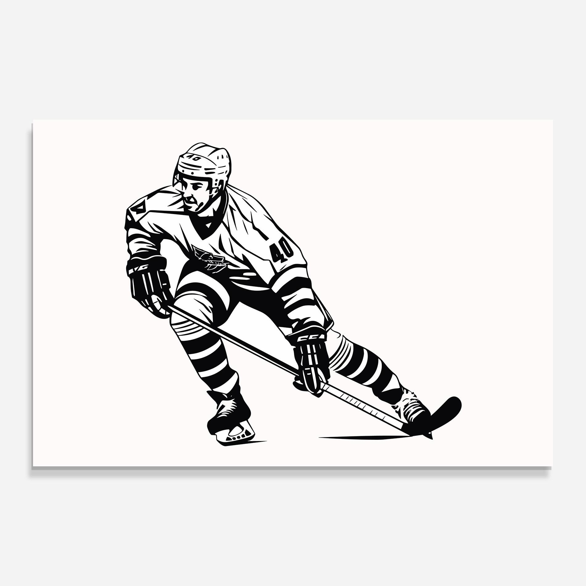 Üvegkép Hockey Player mockup 0