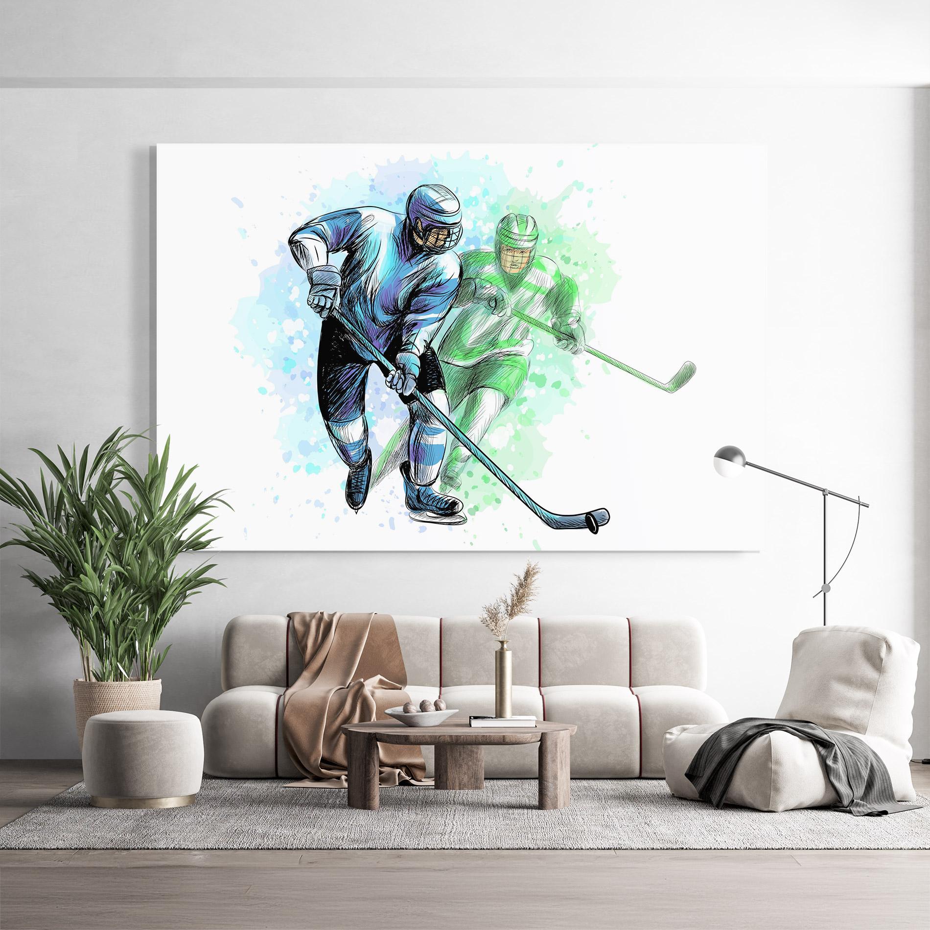 Üvegkép Green Blue Hockey mockup 9