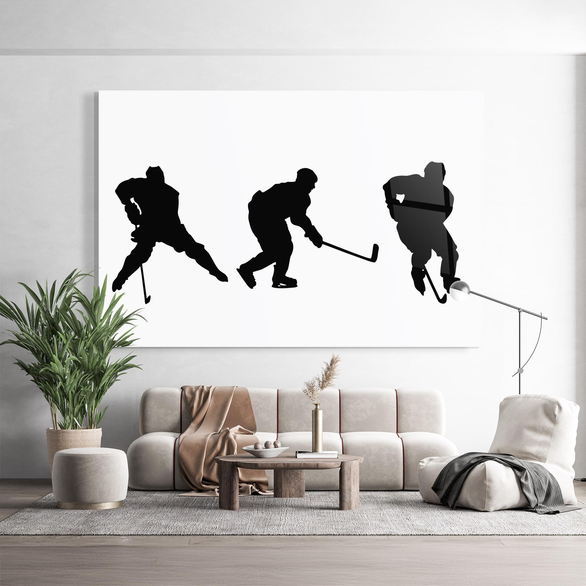 Üvegkép Hockey Pose mockup 9