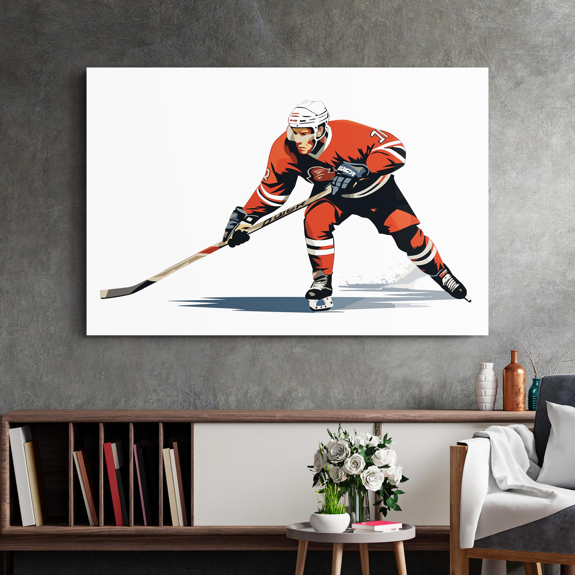 Üvegkép Hockey Orange Player mockup 2
