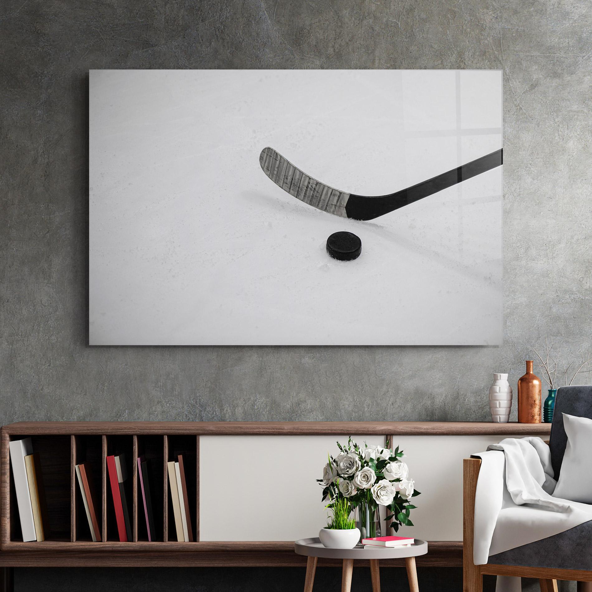 Üvegkép Hockey Puck mockup 2