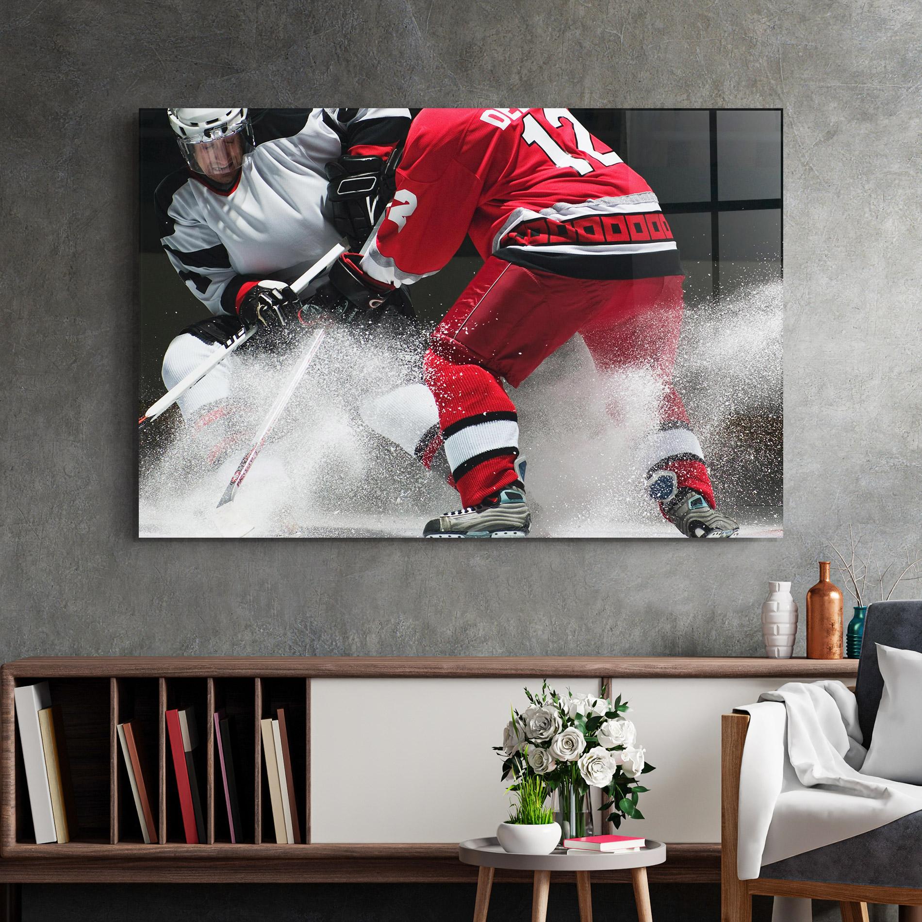 Üvegkép Red Hokey Player mockup 2