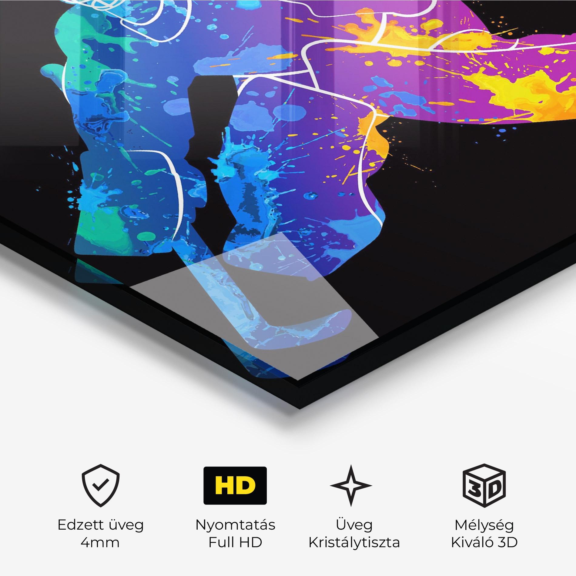 Üvegkép Blue Purple Hockey mockup 3