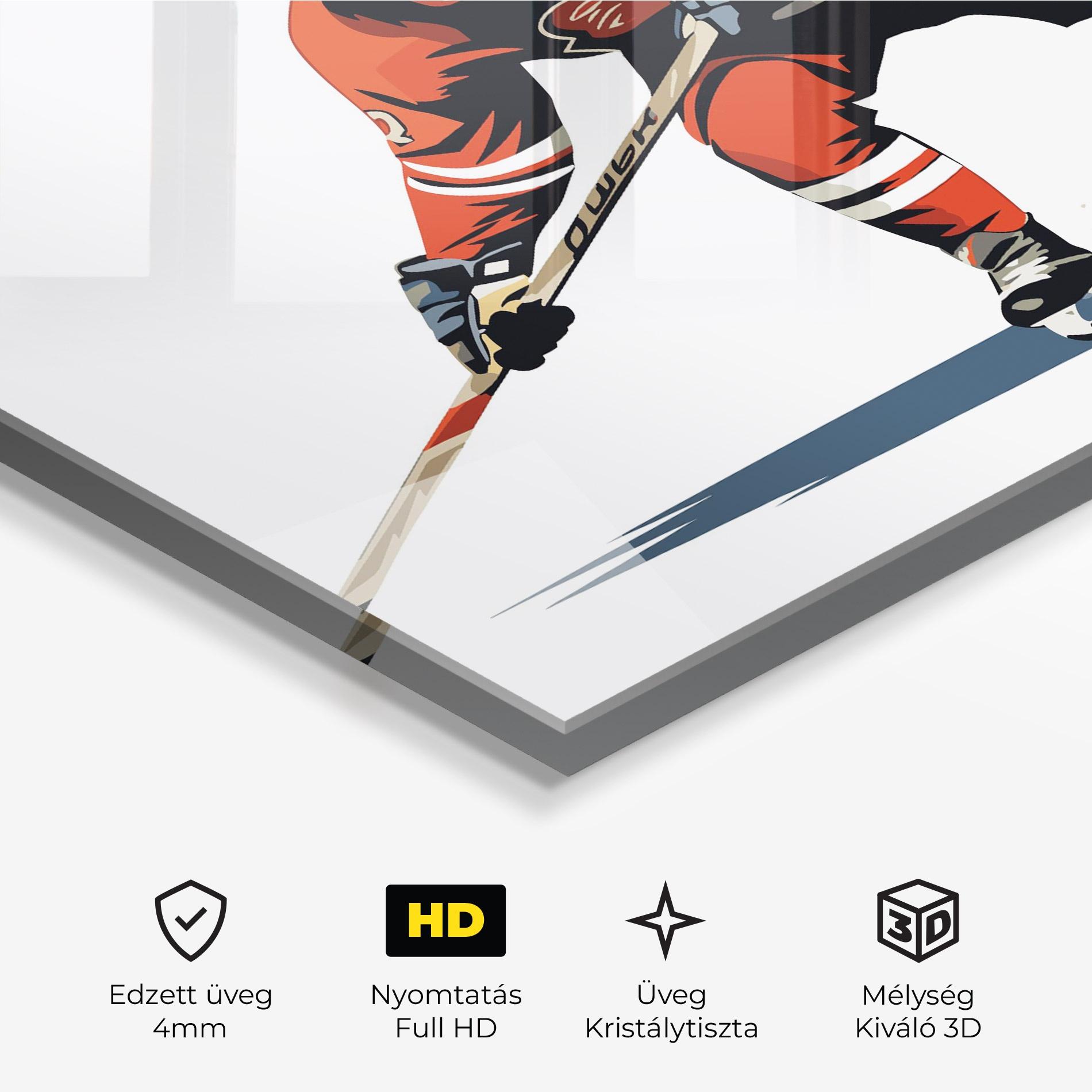 Üvegkép Hockey Orange Player mockup 3