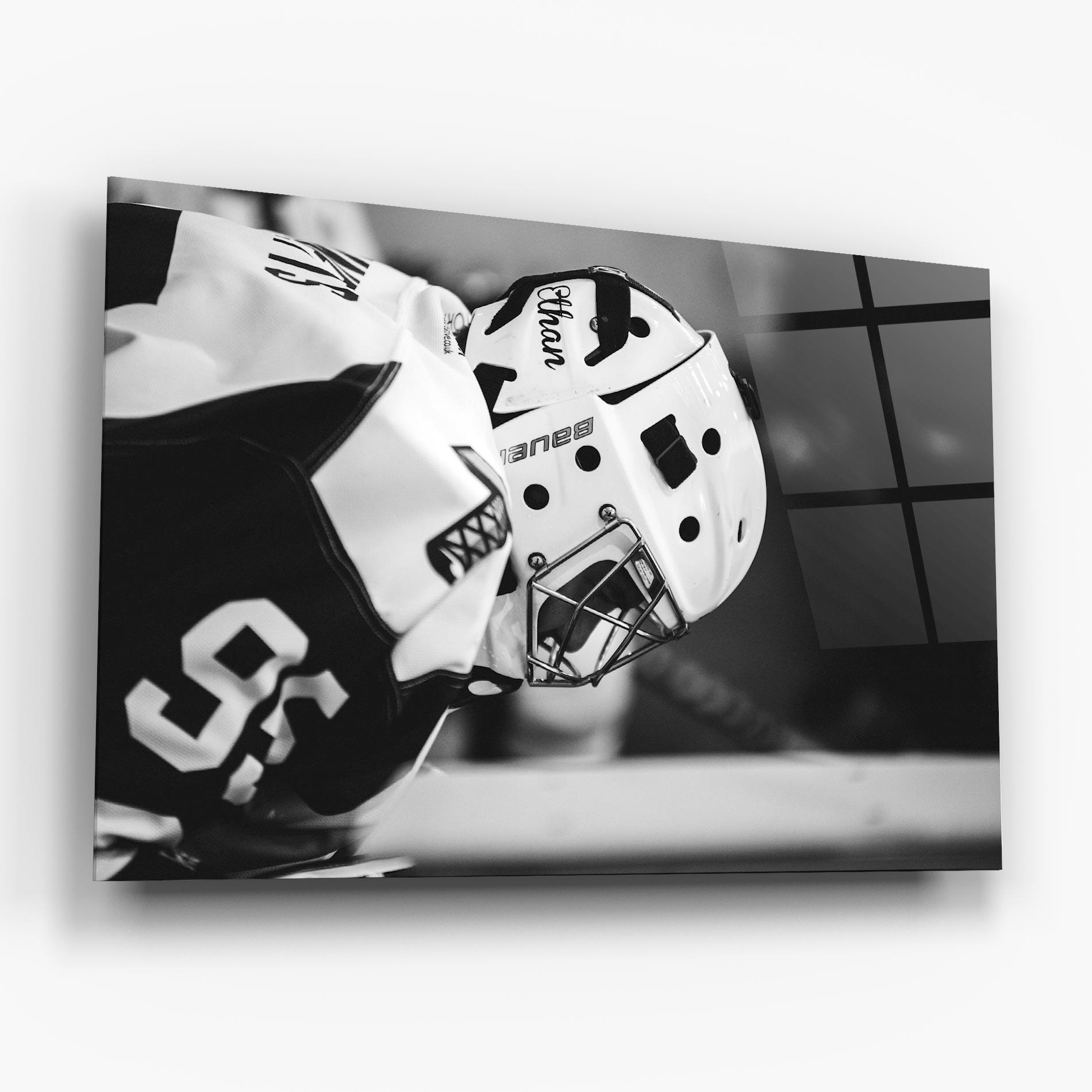 Üvegkép Black White Hockey mockup 6