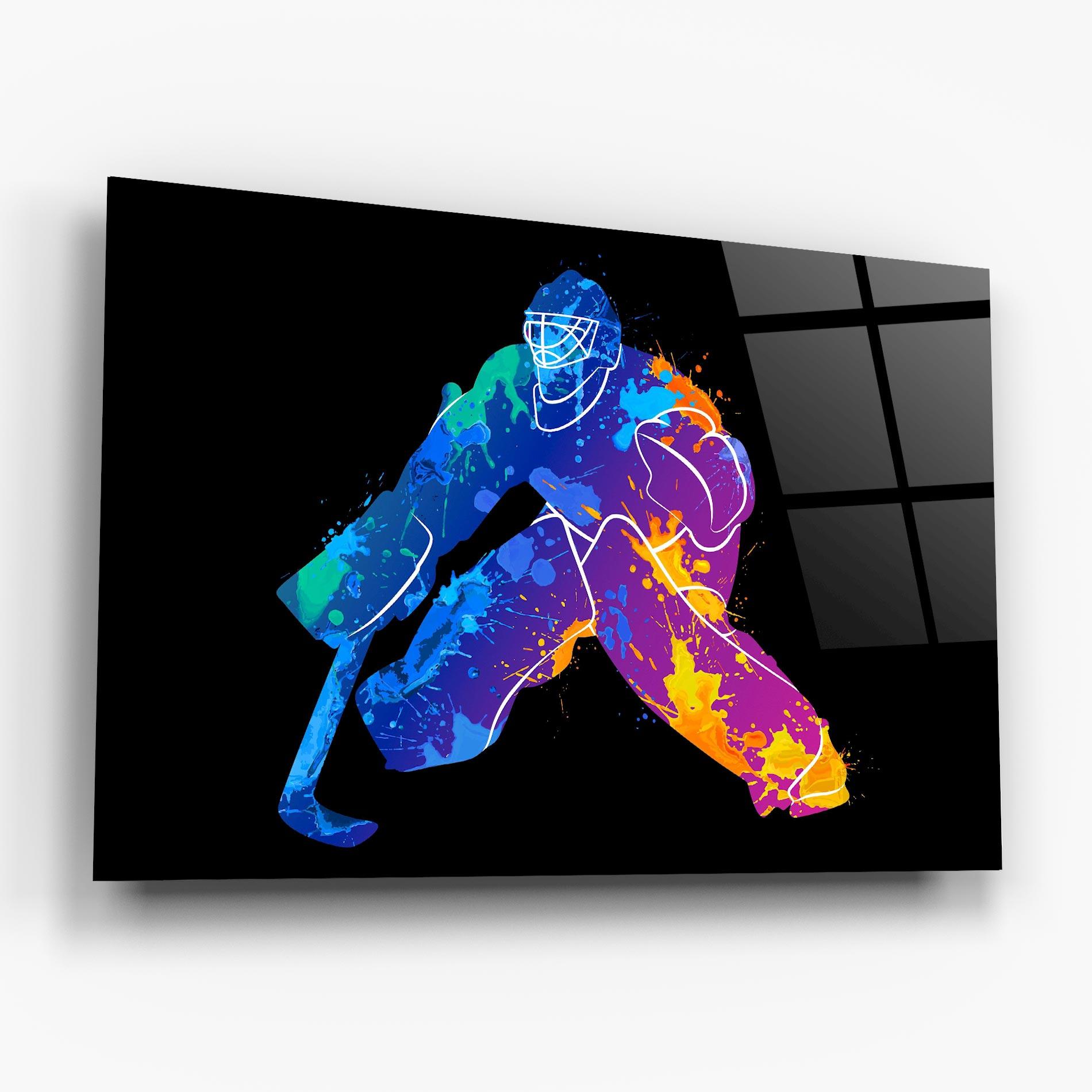 Üvegkép Blue Purple Hockey mockup 6