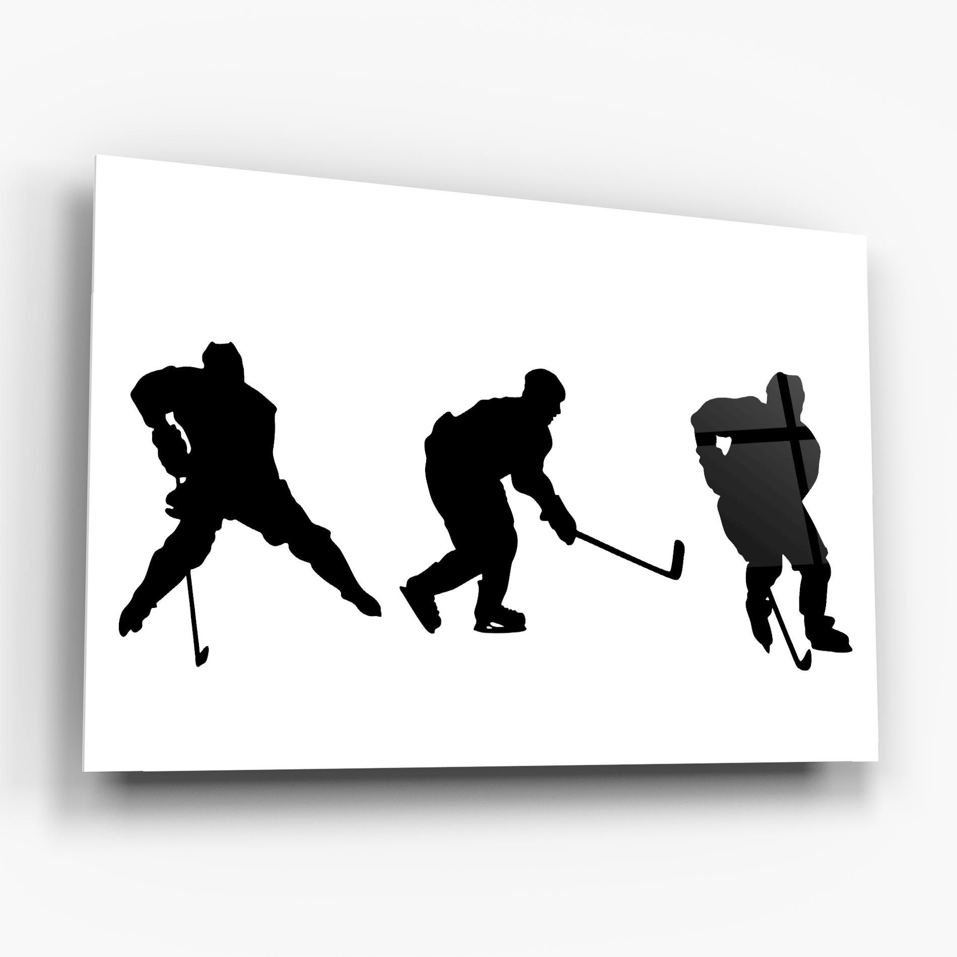 Üvegkép Hockey Pose mockup 6