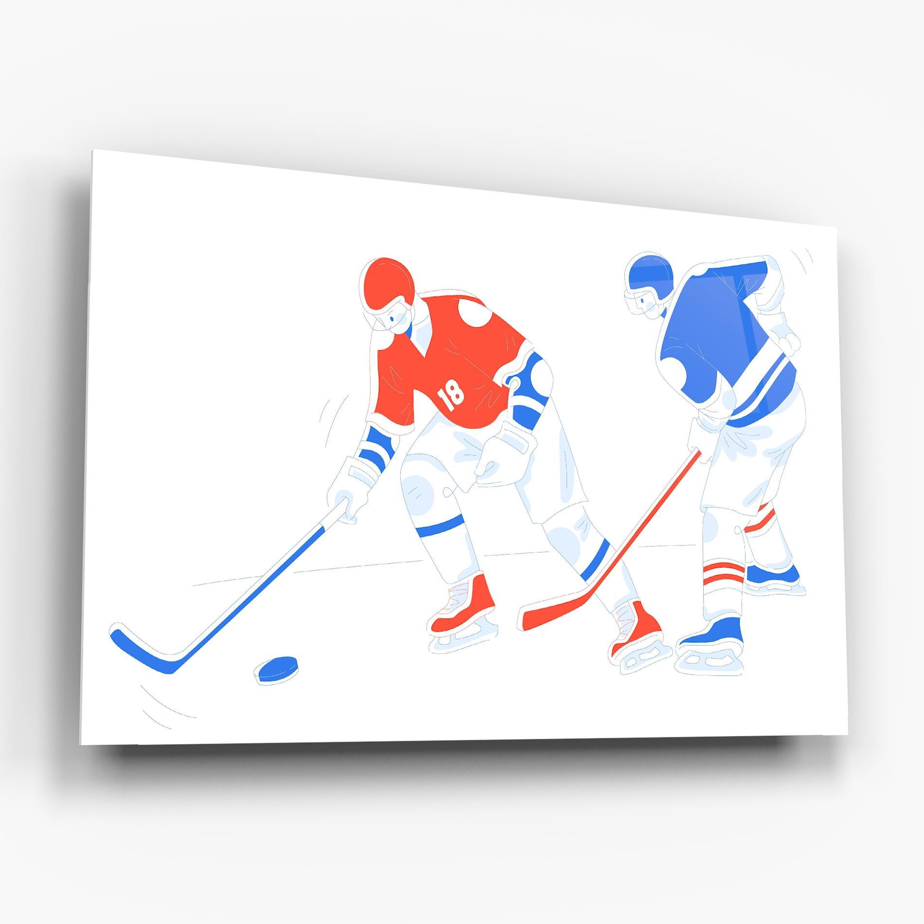 Üvegkép Orange Blue Hockey mockup 6