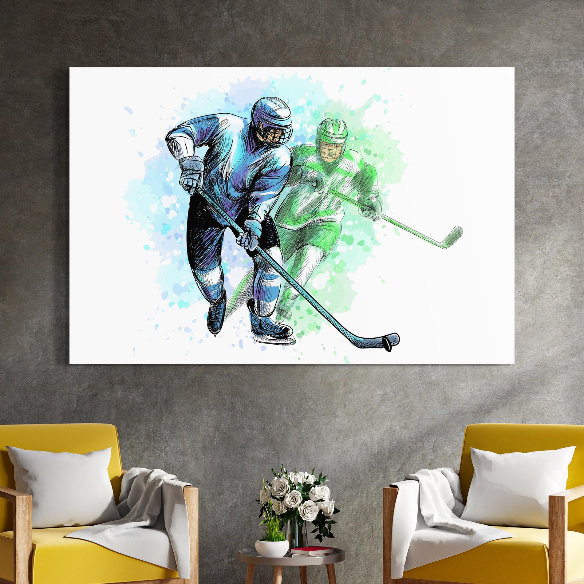 Üvegkép Green Blue Hockey mockup 4