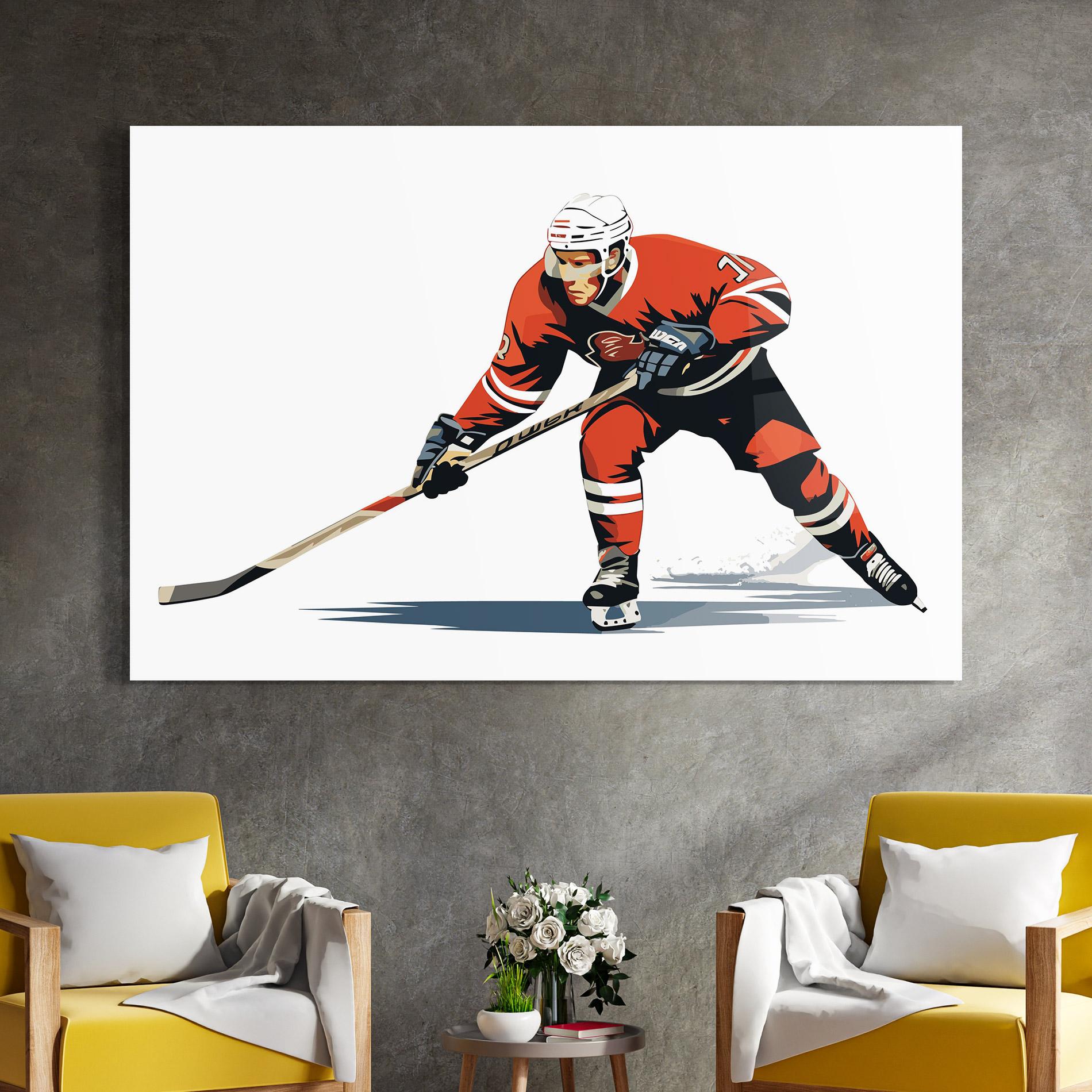 Üvegkép Hockey Orange Player mockup 4