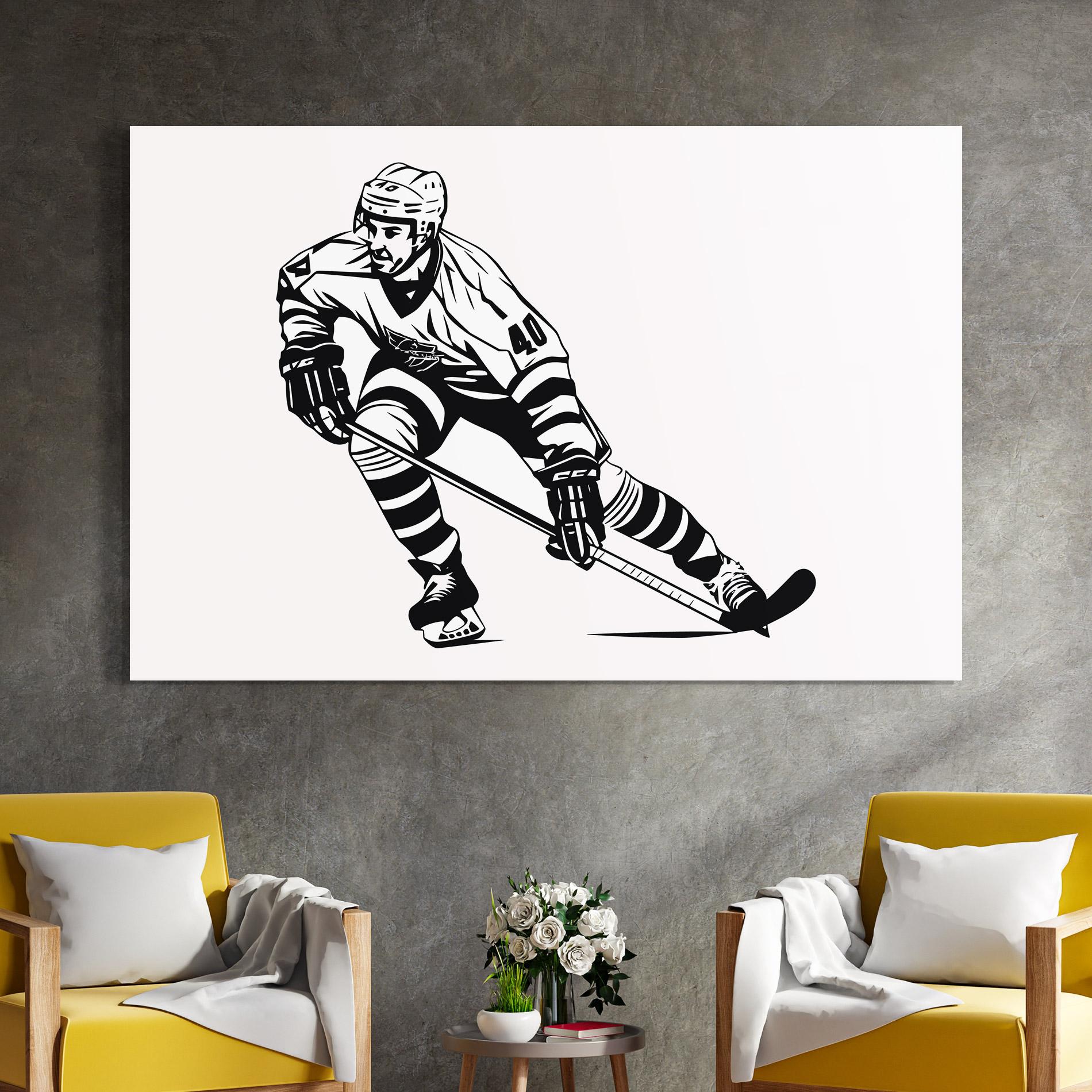 Üvegkép Hockey Player mockup 4