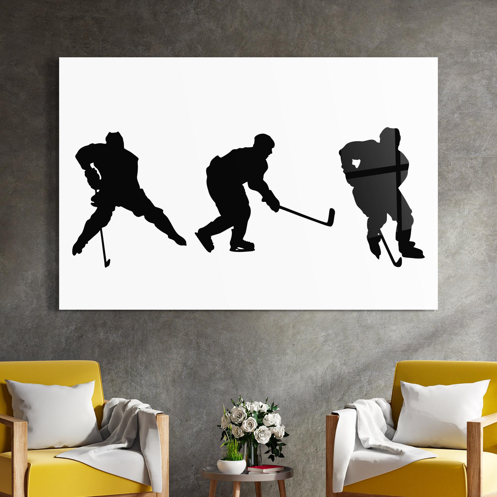 Üvegkép Hockey Pose mockup 4