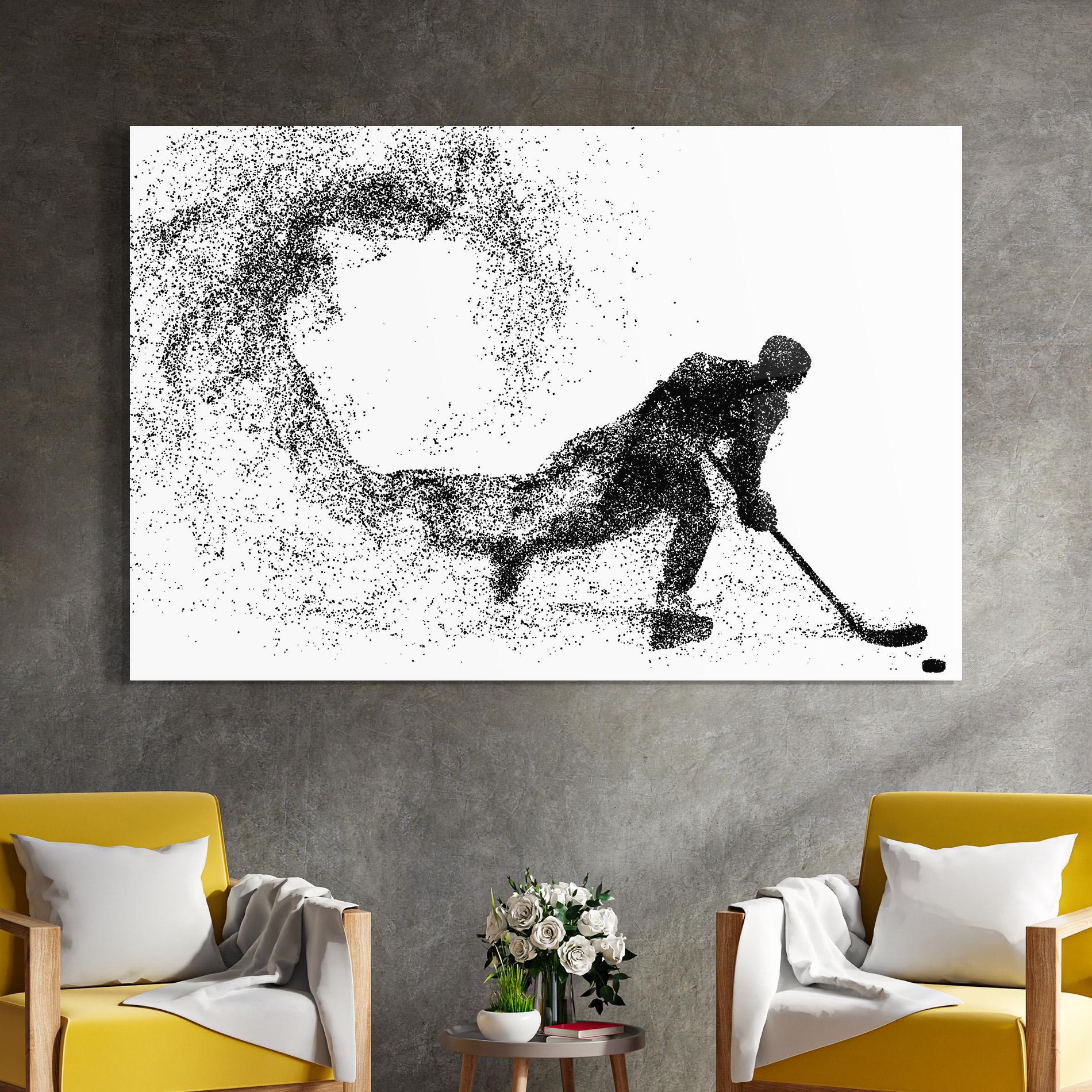 Üvegkép Playing Hockey mockup 4