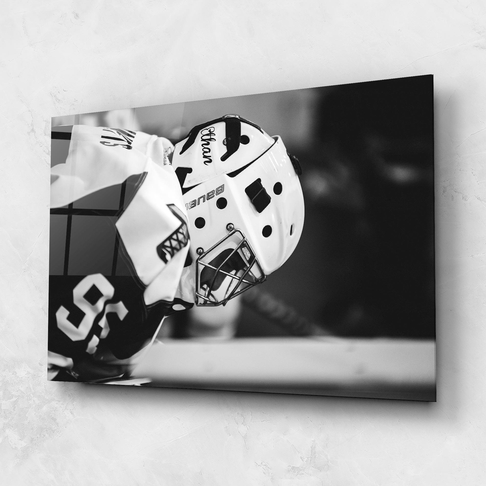 Üvegkép Black White Hockey mockup 1
