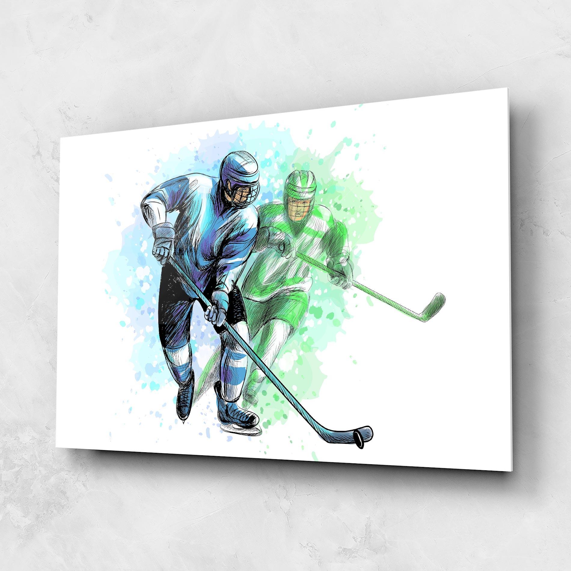 Üvegkép Green Blue Hockey mockup 1