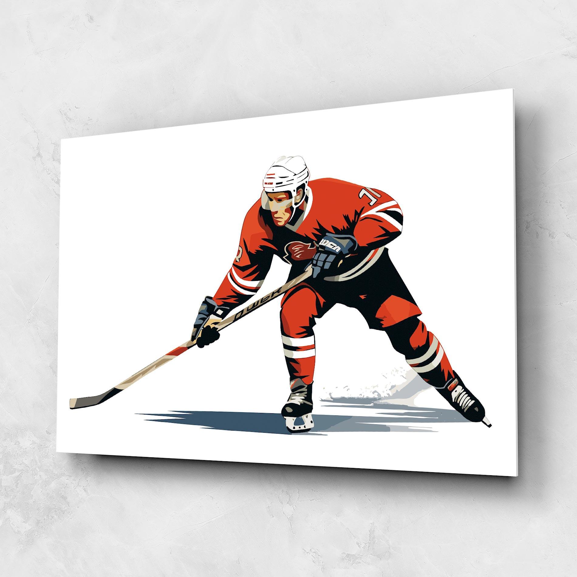 Üvegkép Hockey Orange Player mockup 1