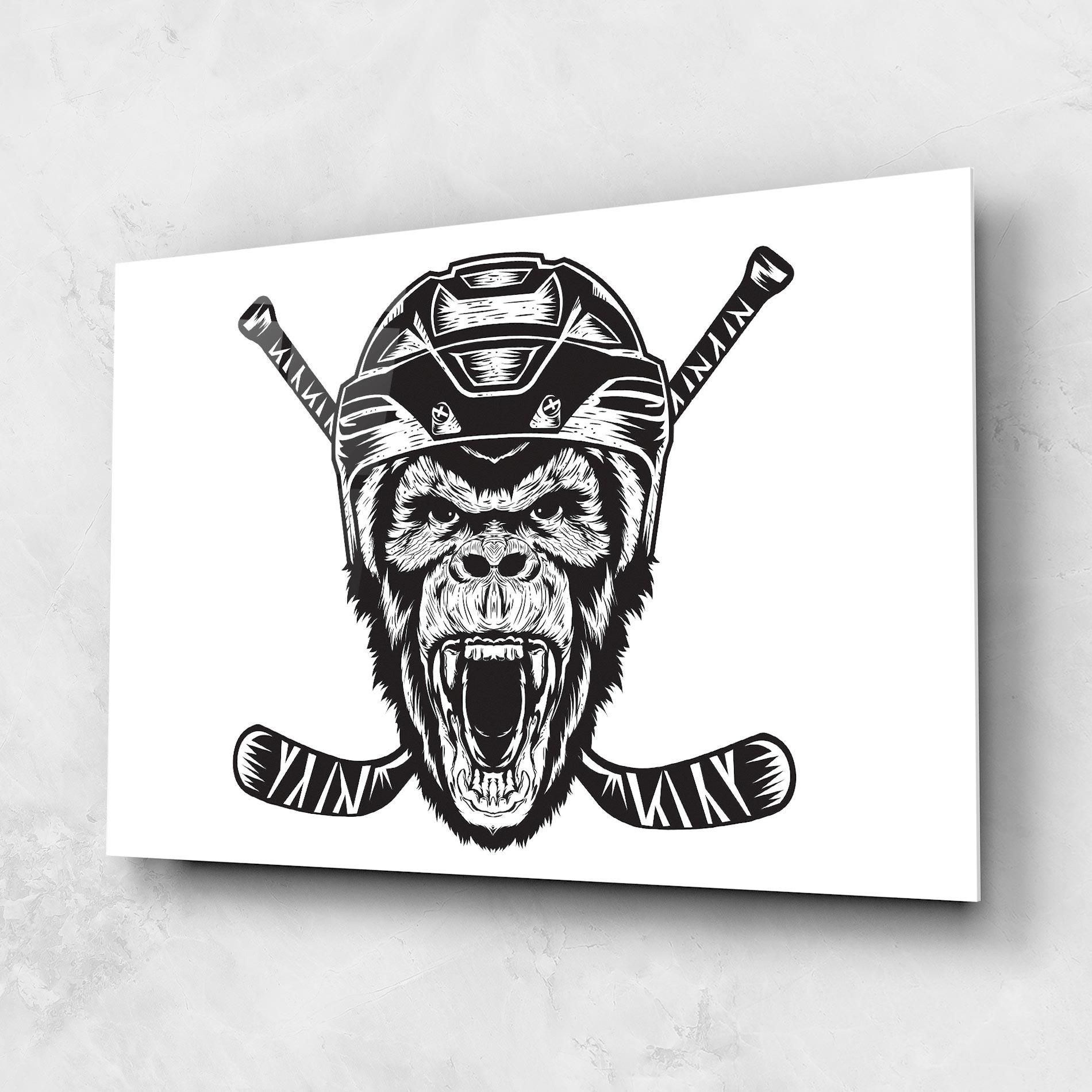 Üvegkép Monkey Hockey mockup 1