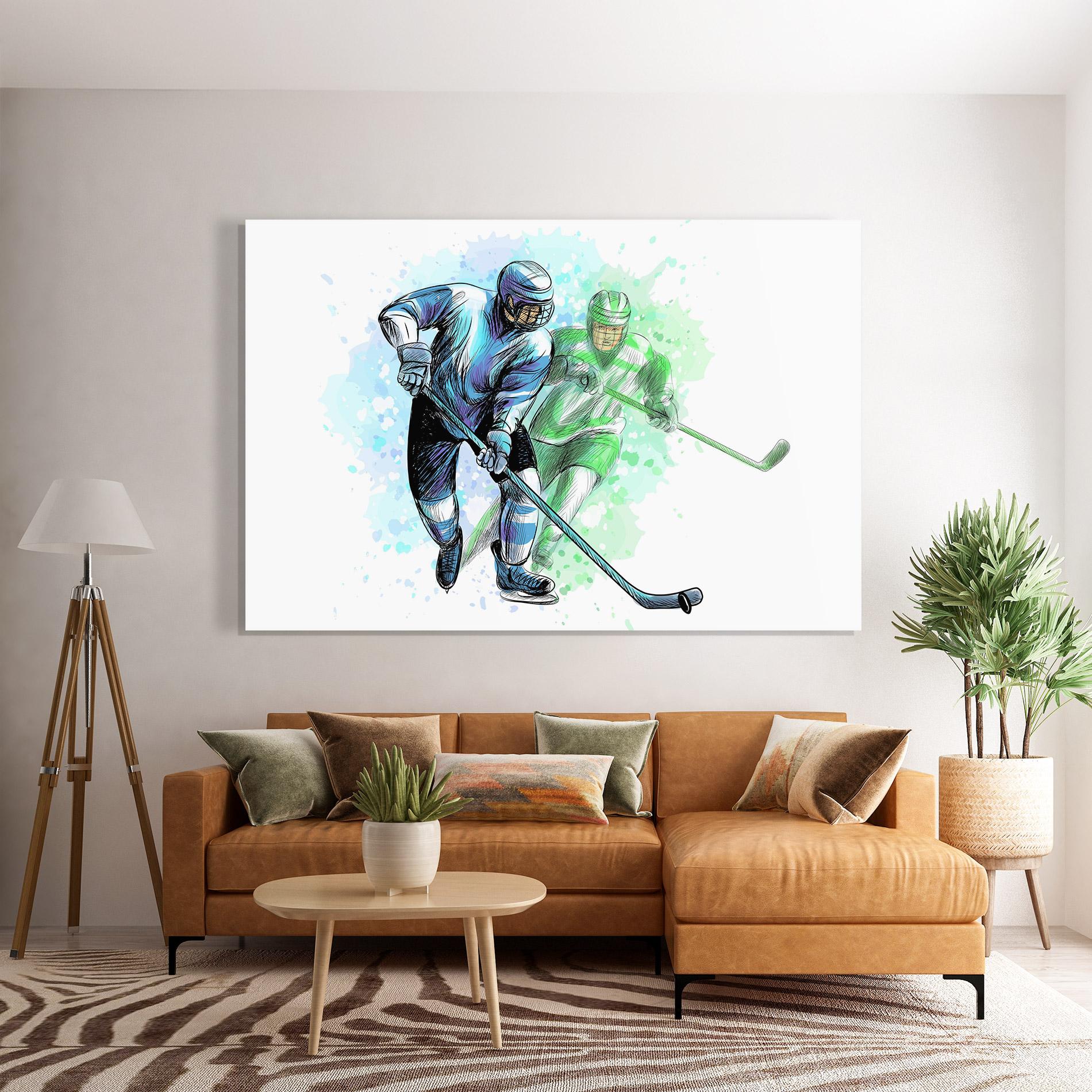 Üvegkép Green Blue Hockey mockup 7